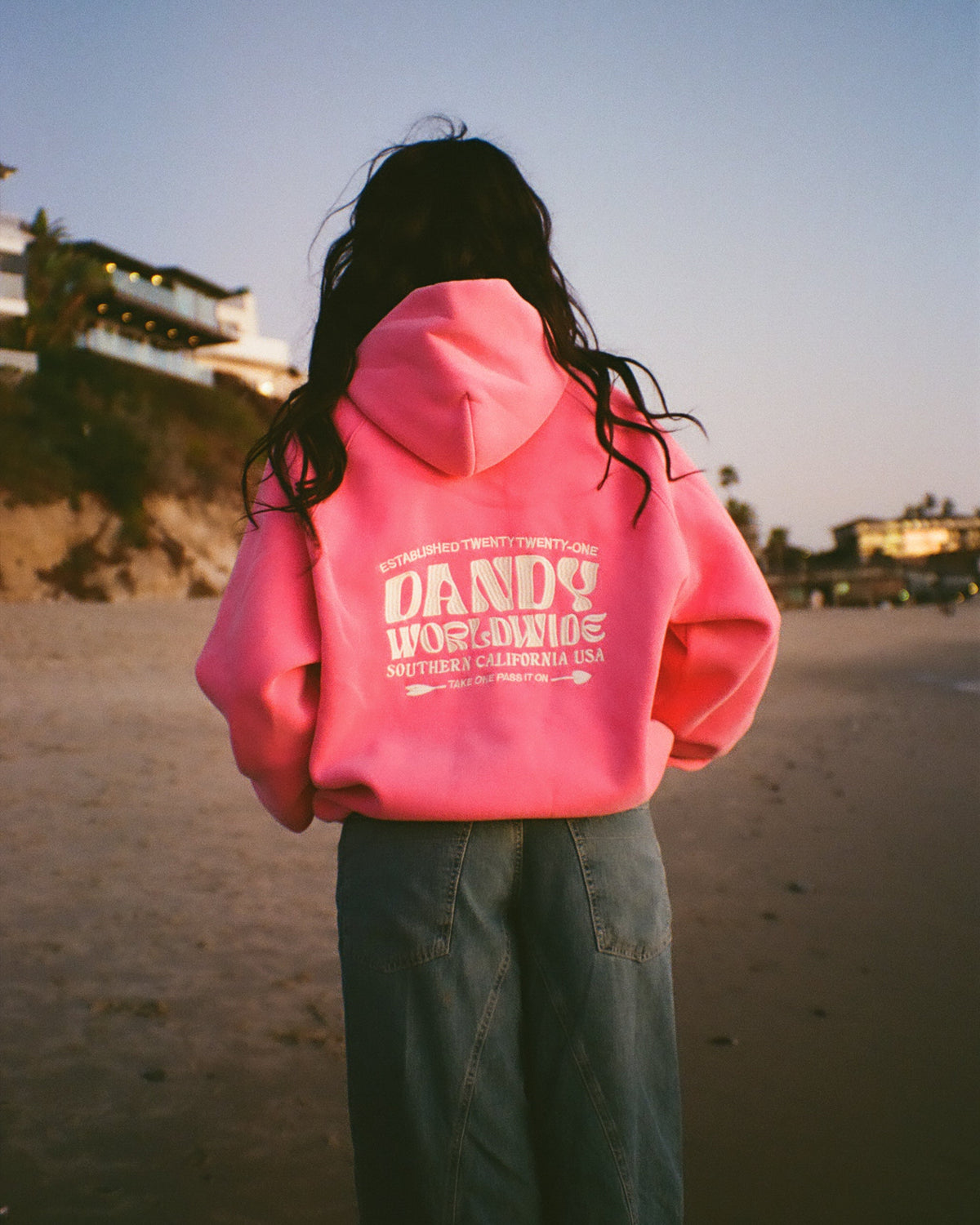 Heart on My Sleeve Oversized Lux Hoodie in Vintage Washed Pink