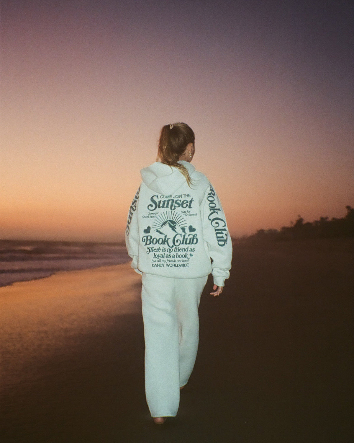Book Club Oversized Lux Hoodie in Heather Gray and Blue