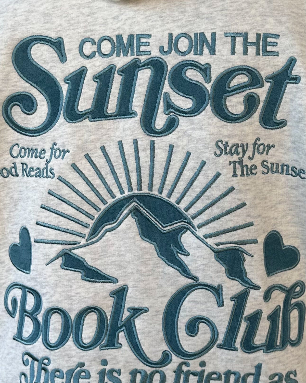 Book Club Oversized Lux Hoodie in Heather Gray and Blue