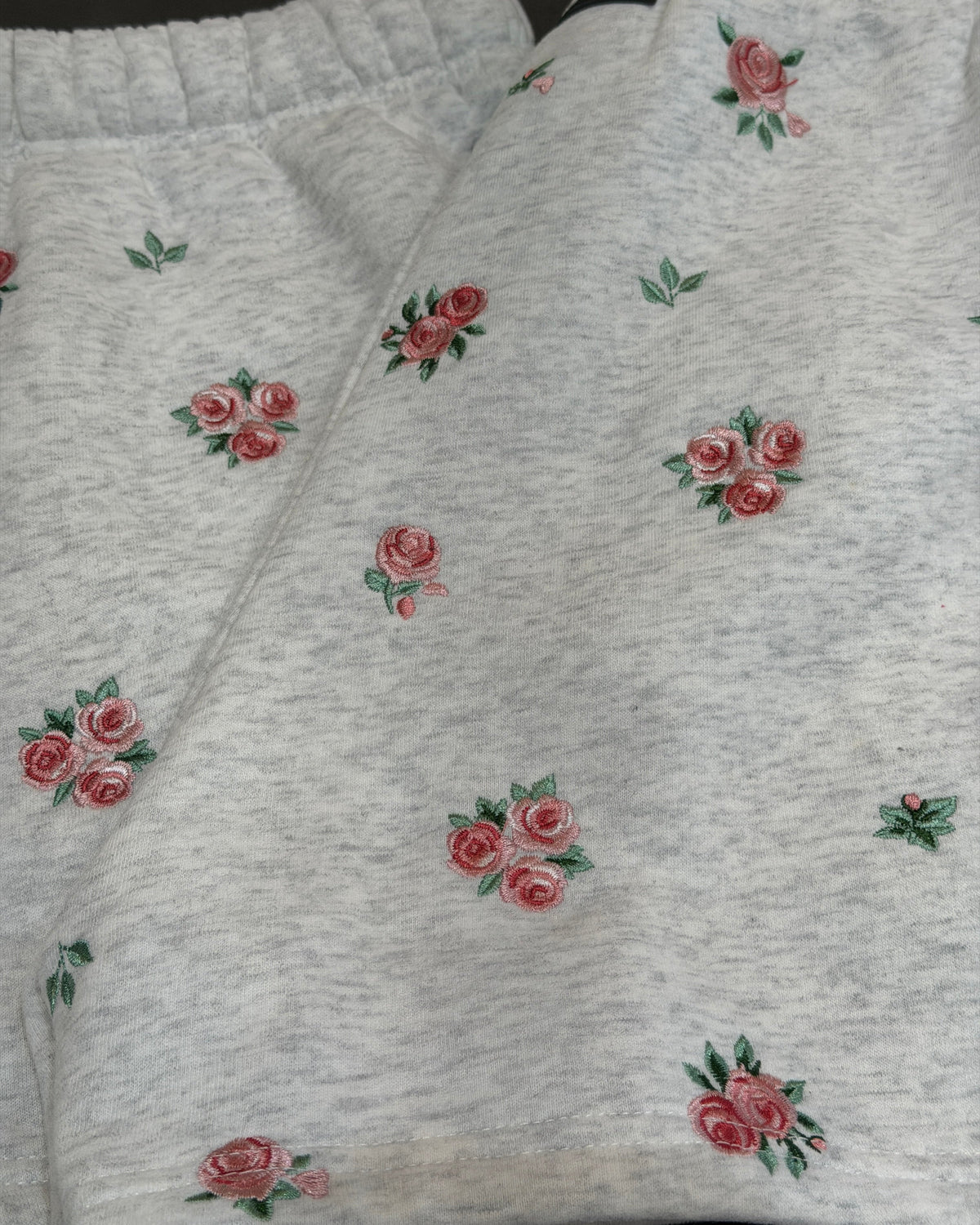 Roses Sweat Shorts in Heather Gray
