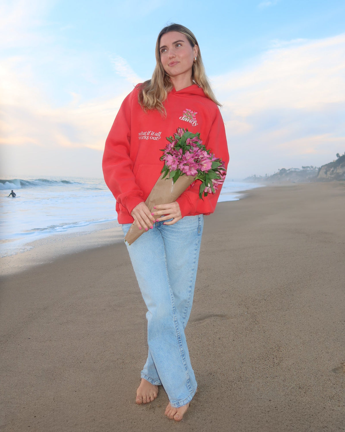 What If Oversized Lux Hoodie in Red