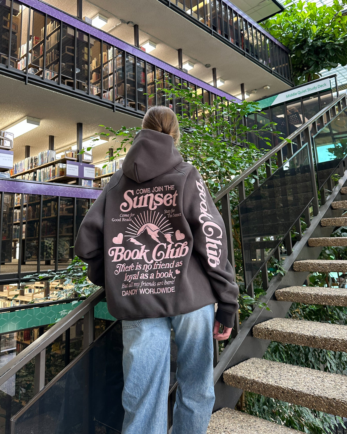 Book Club Oversized Lux Hoodie in Charcoal Gray