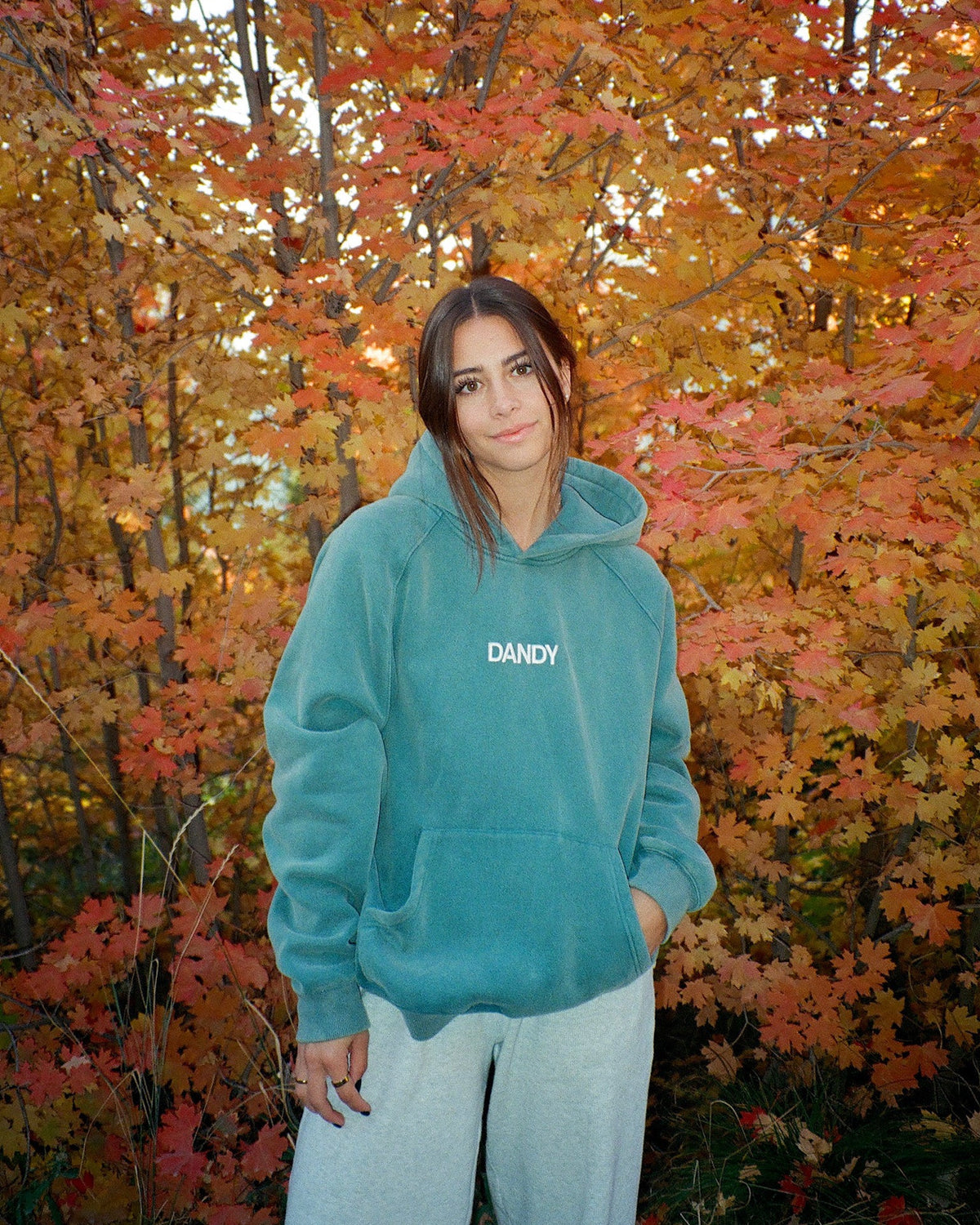 Lets Go On An Adventure Oversized Lux Hoodie in Pine Green