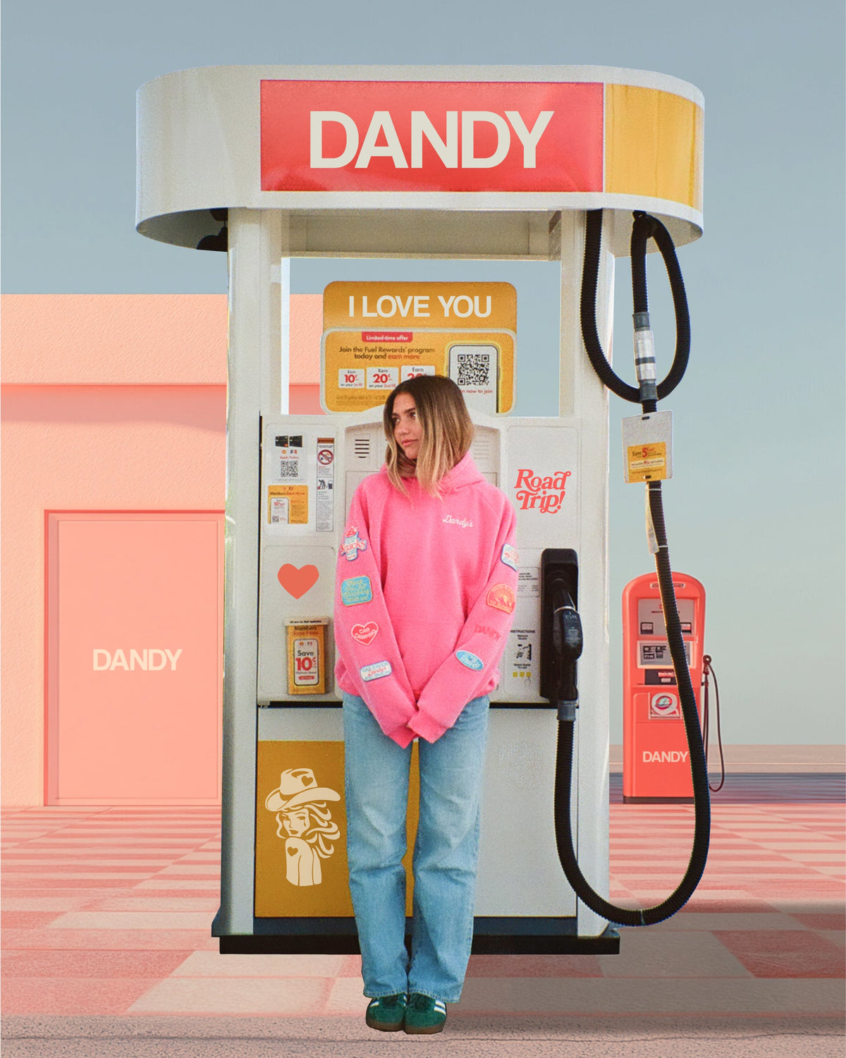 Road Trip! Oversized Lux Hoodie in Vintage Washed Pink