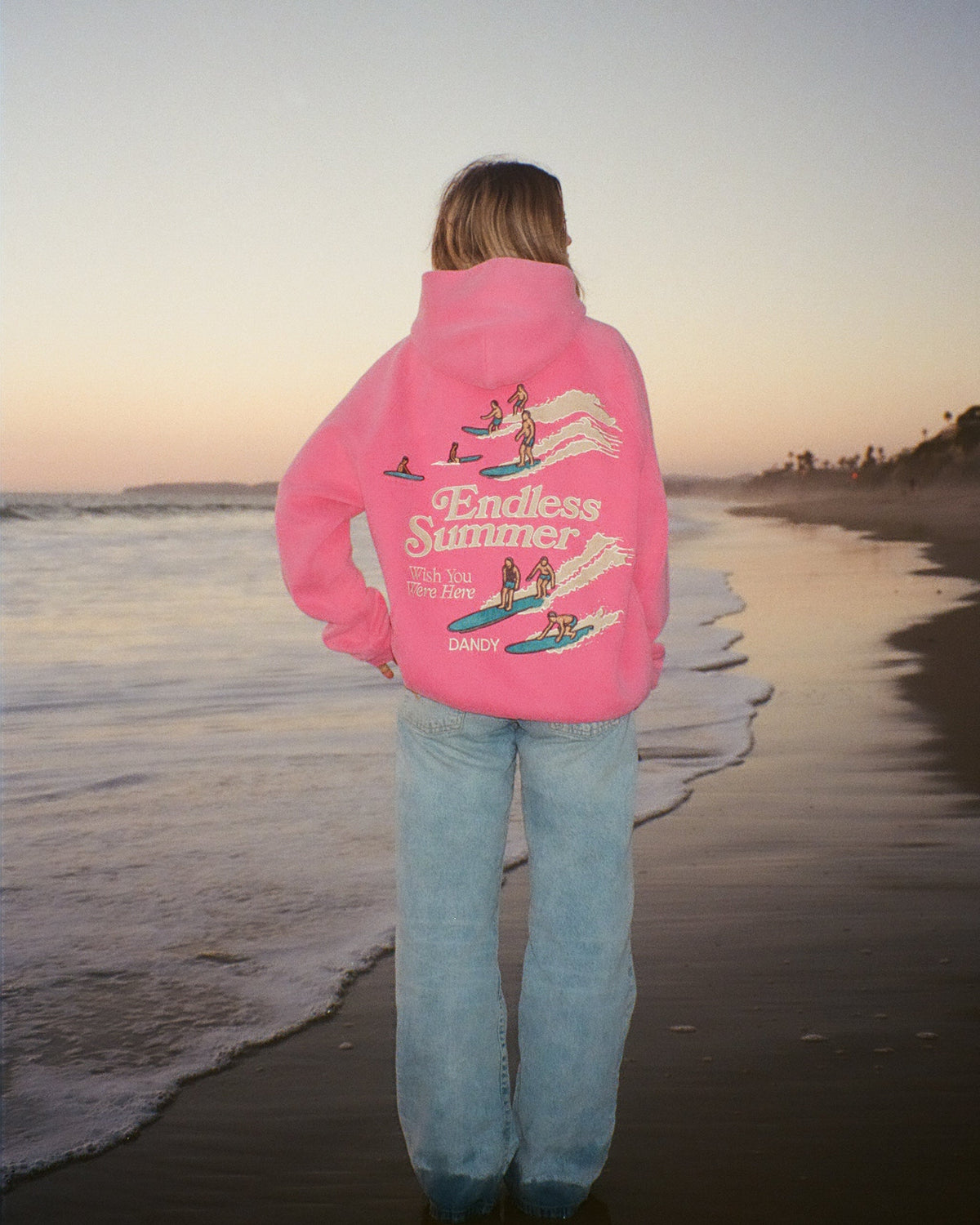 Endless Summer Oversized Lux Hoodie in Vintage Washed Pink