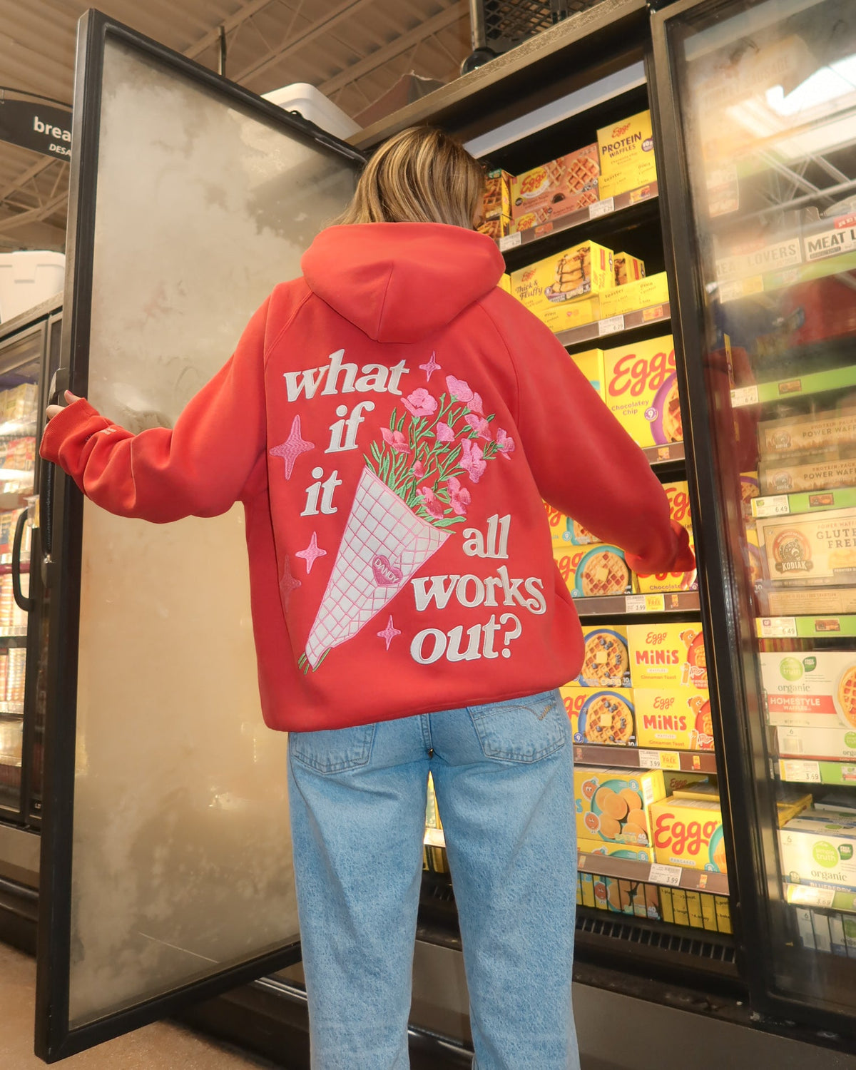 What If Oversized Lux Hoodie in Red