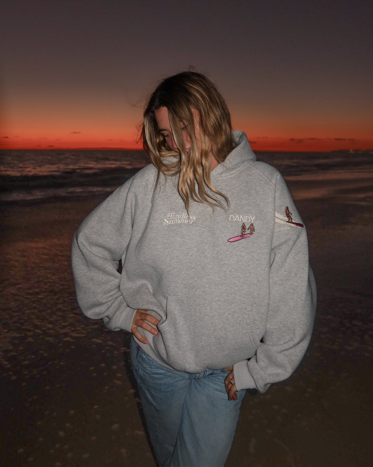 Endless Summer Oversized Lux Hoodie in Dark Heather