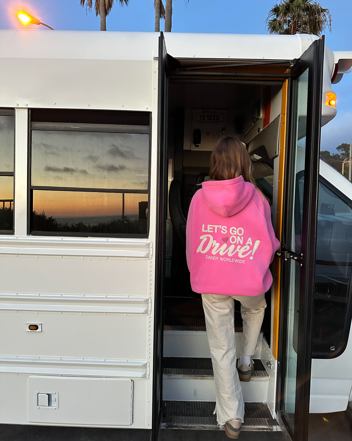 Lets Go on a Drive Oversized Lux Hoodie in Pink