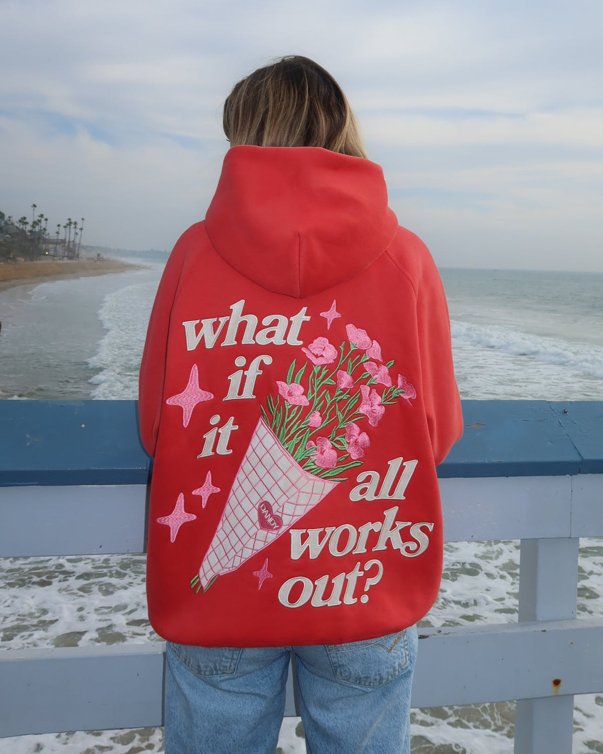 What If Oversized Lux Hoodie in Red