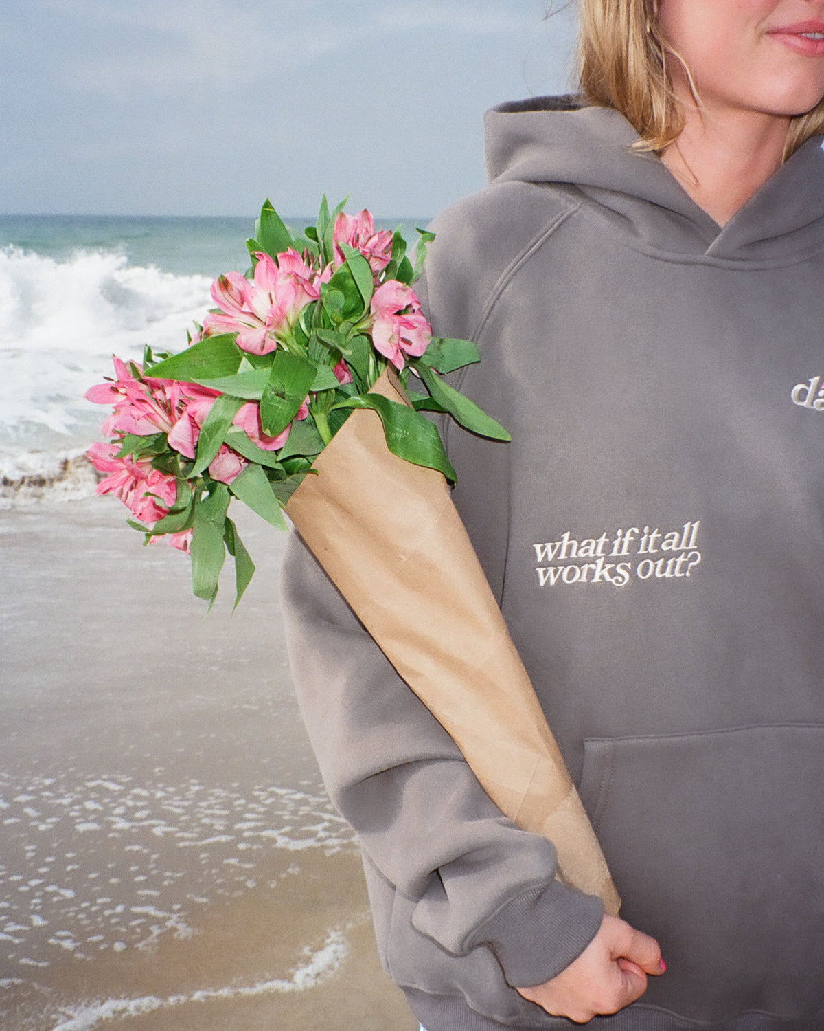 What If Oversized Lux Hoodie in Dark Gray