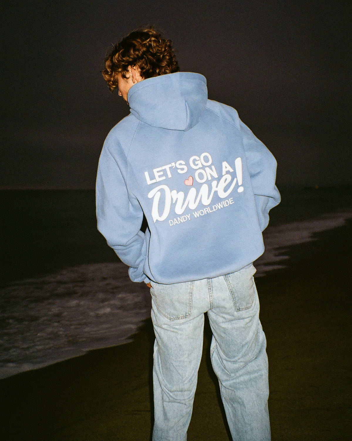 Lets Go on a Drive Oversized Lux Hoodie in Blue