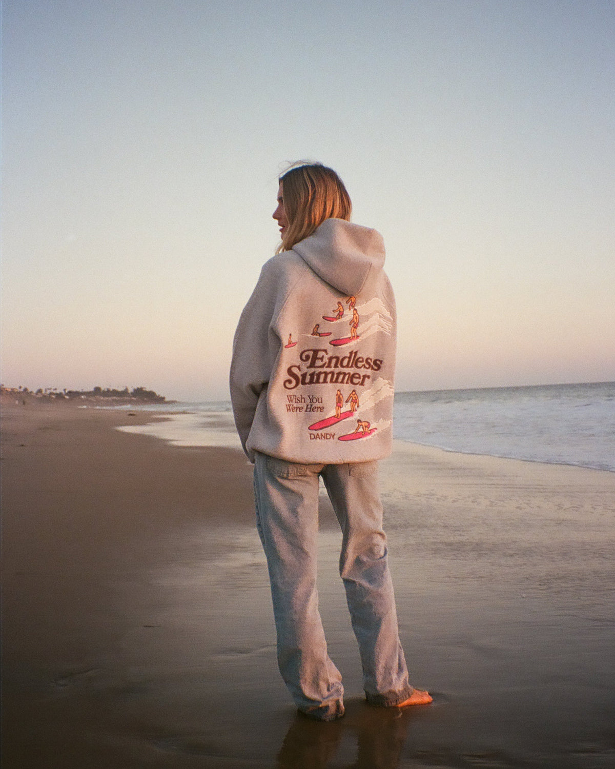 Endless Summer Oversized Lux Hoodie in Dark Heather