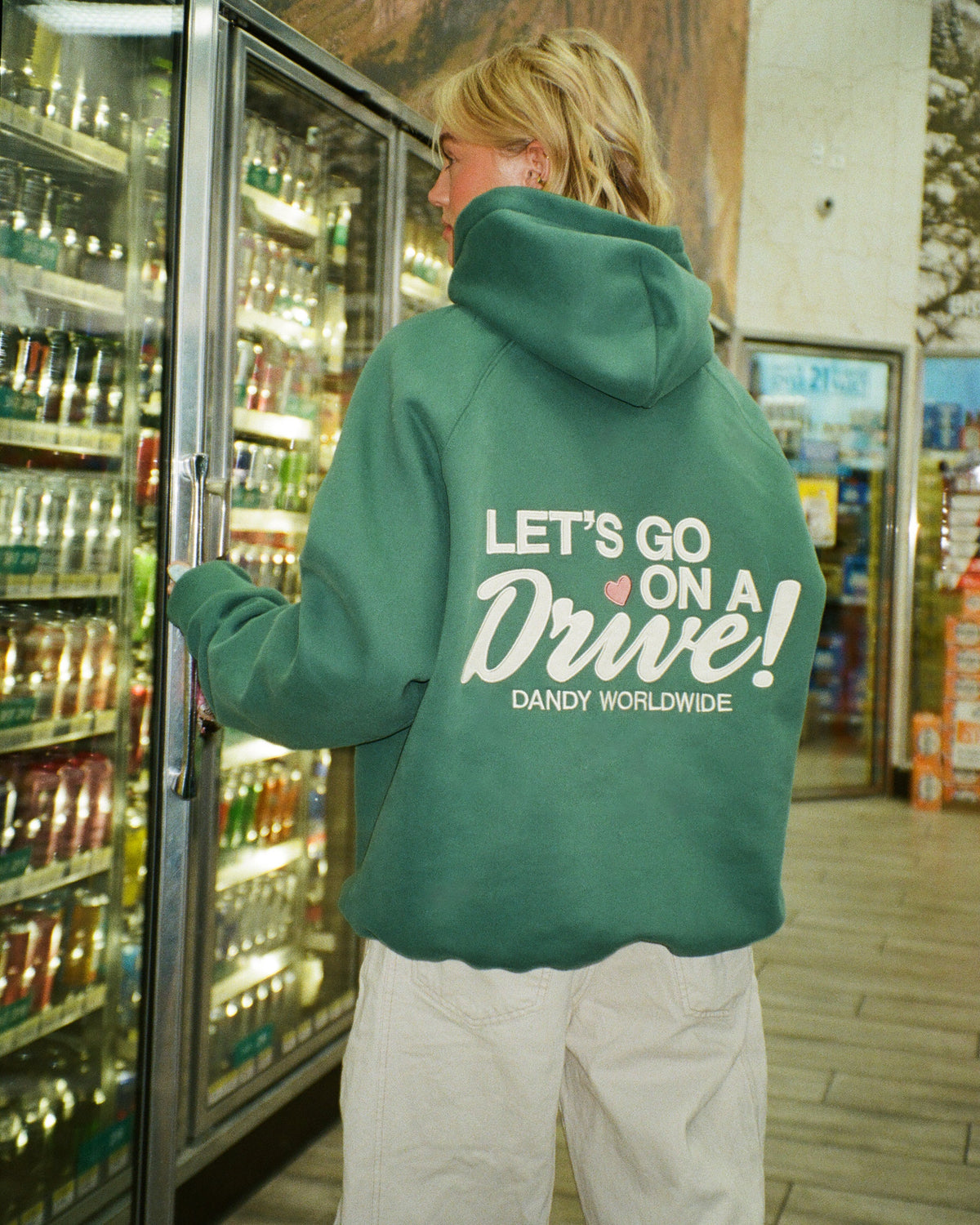 Lets Go on a Drive Oversized Lux Hoodie in Green