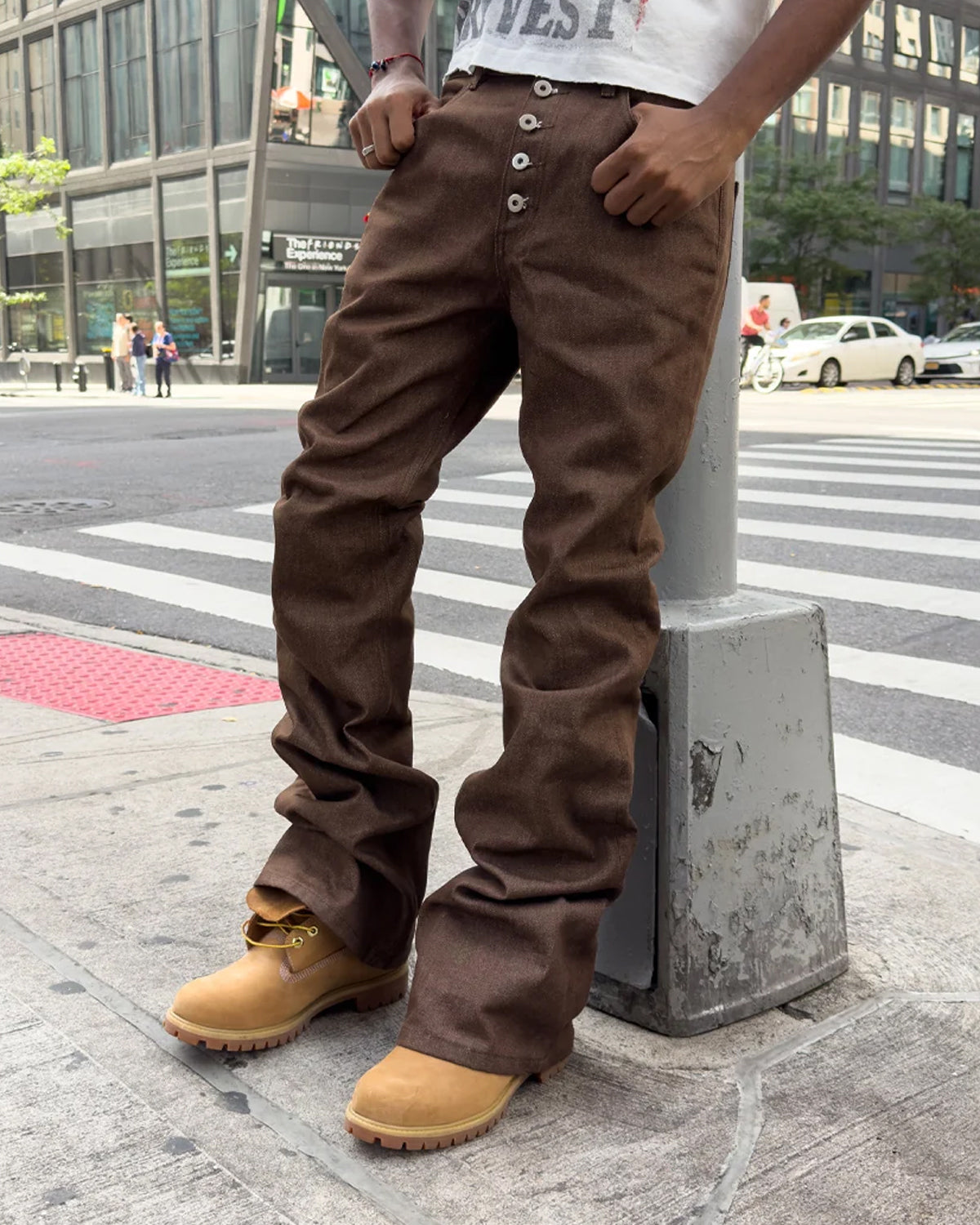 Bravest Studios Raw Flare Denim Brown