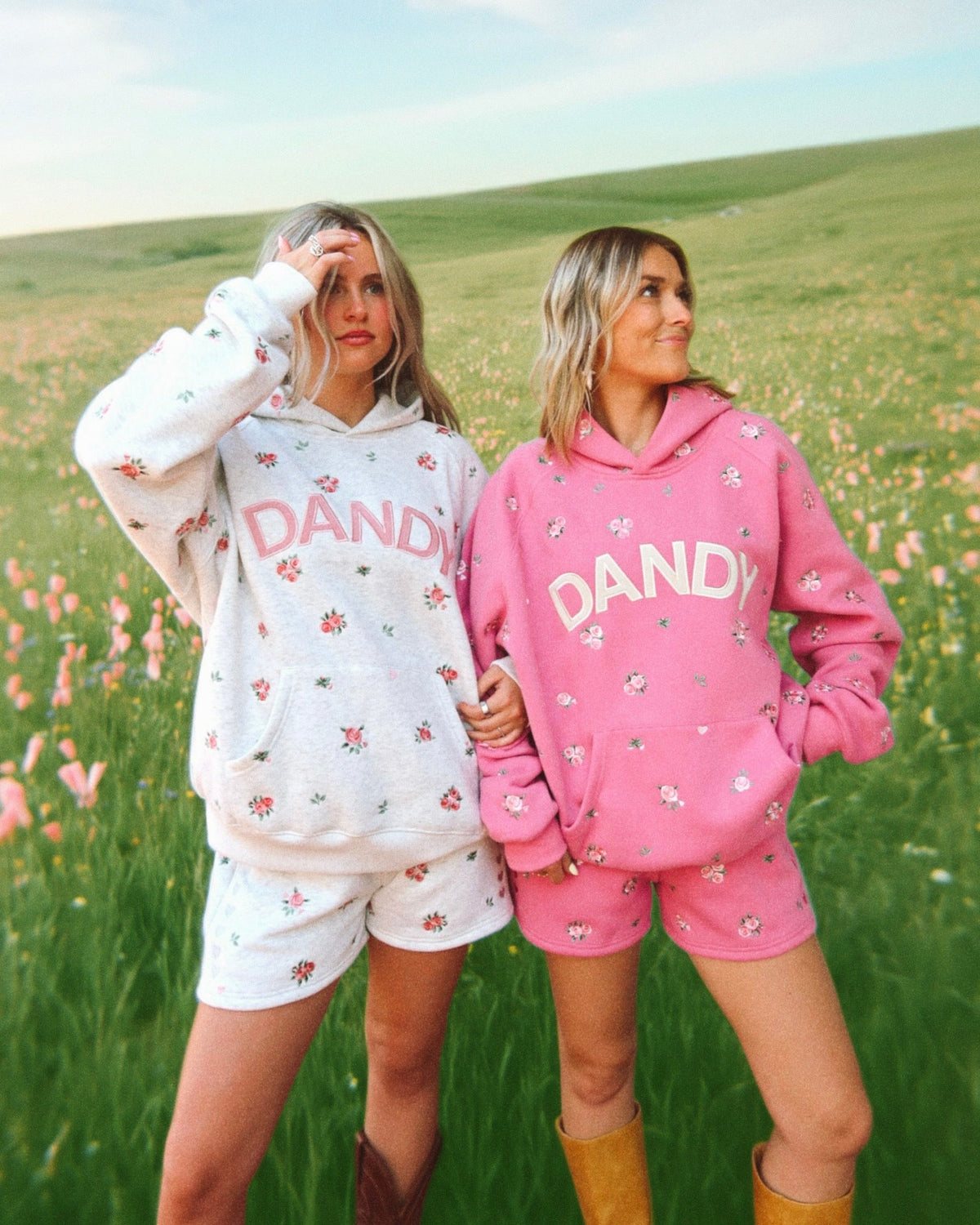 Roses Oversized Lux Hoodie in Heather Gray