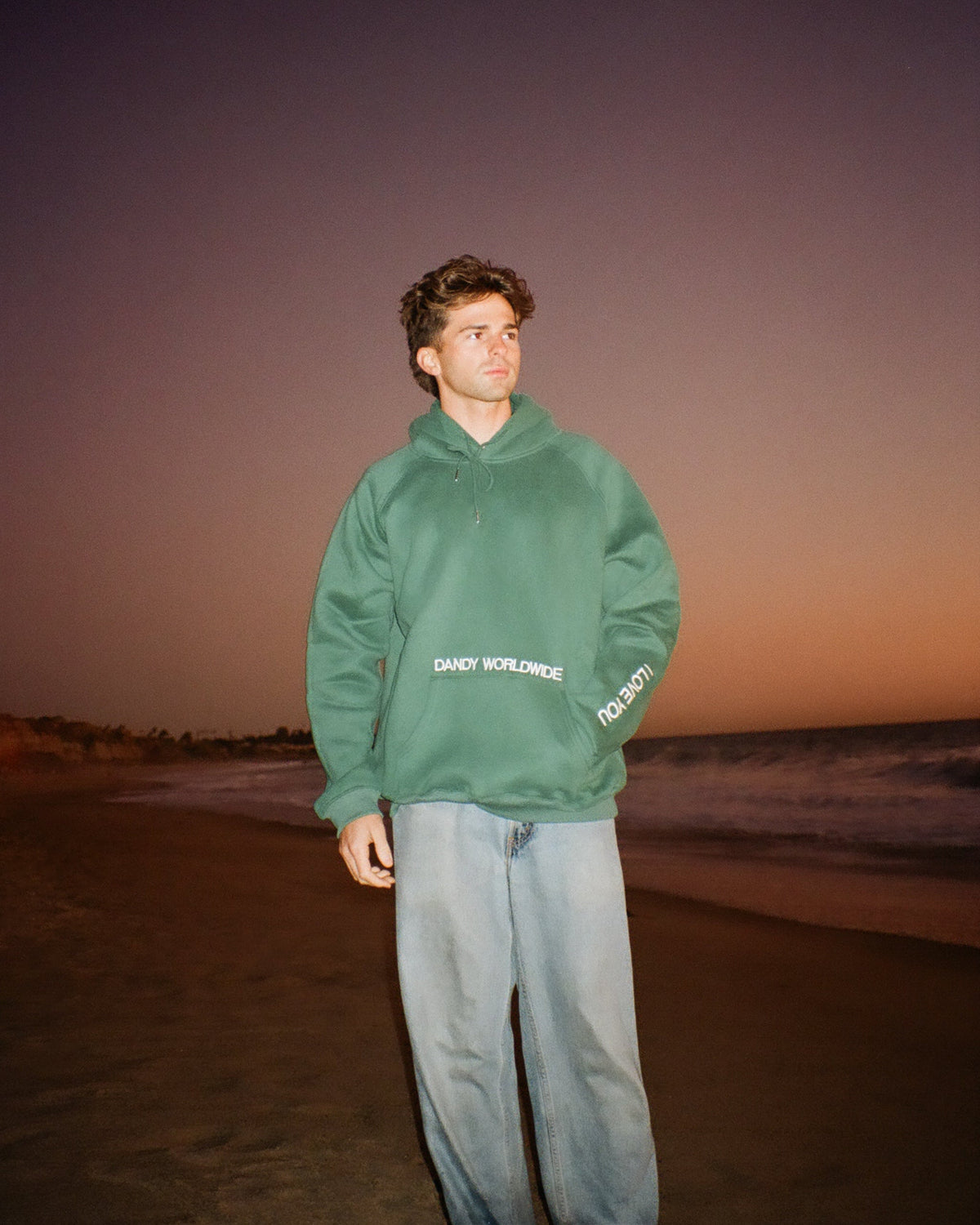 Words of Affirmation Oversized Lux Hoodie in Green