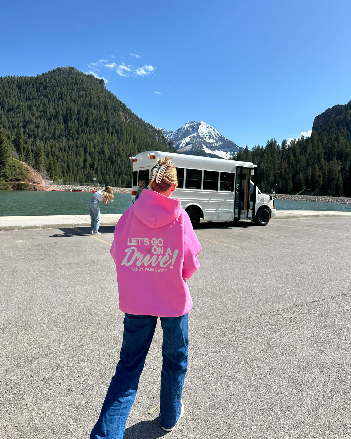 Lets Go on a Drive Oversized Lux Hoodie in Pink