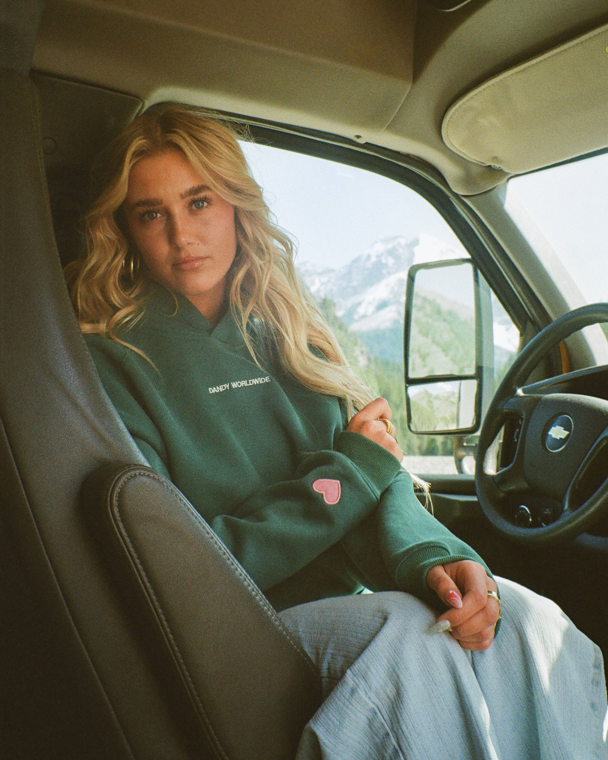 Lets Go on a Drive Oversized Lux Hoodie in Green