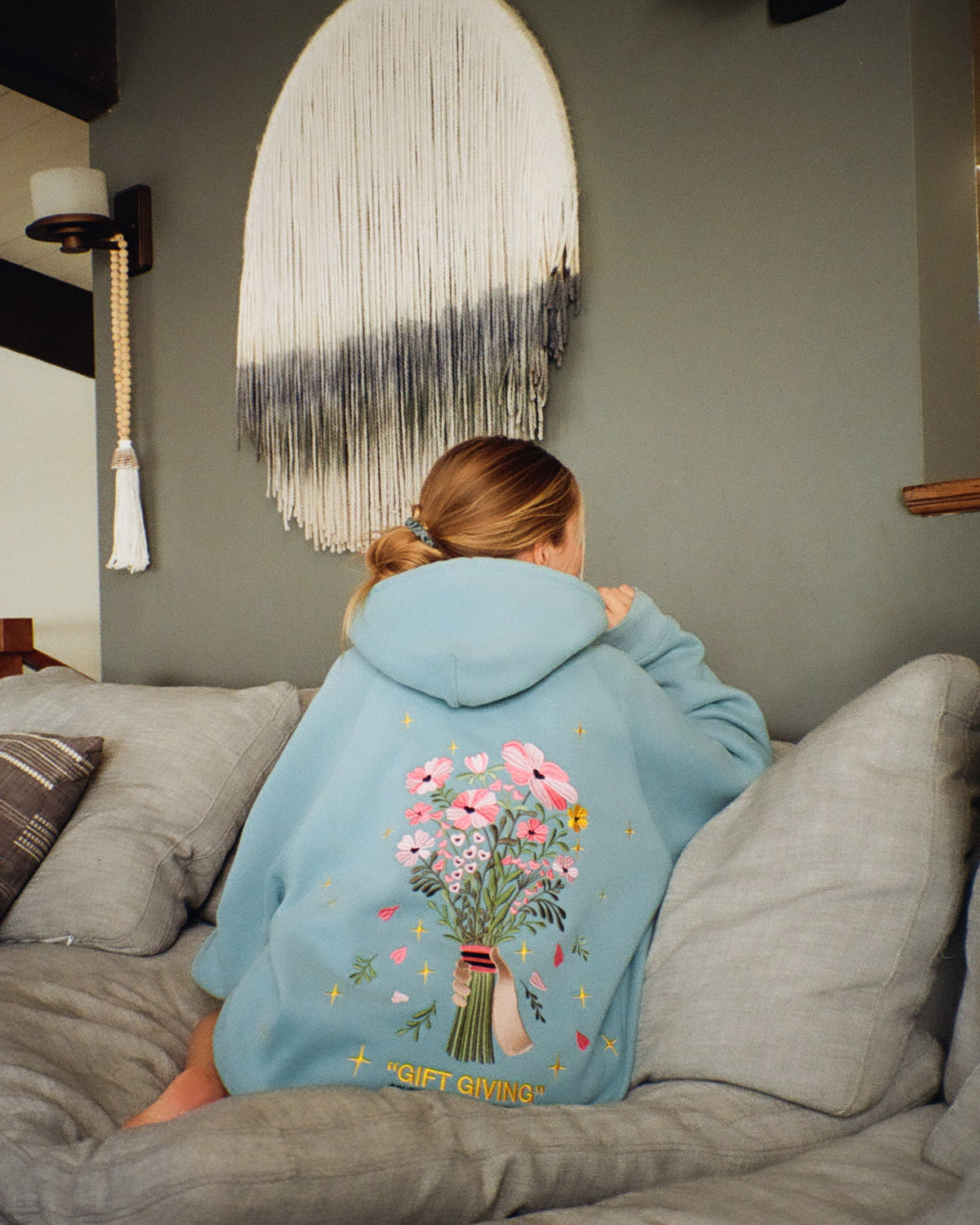 Gift Giving Oversized Lux Hoodie in Blue