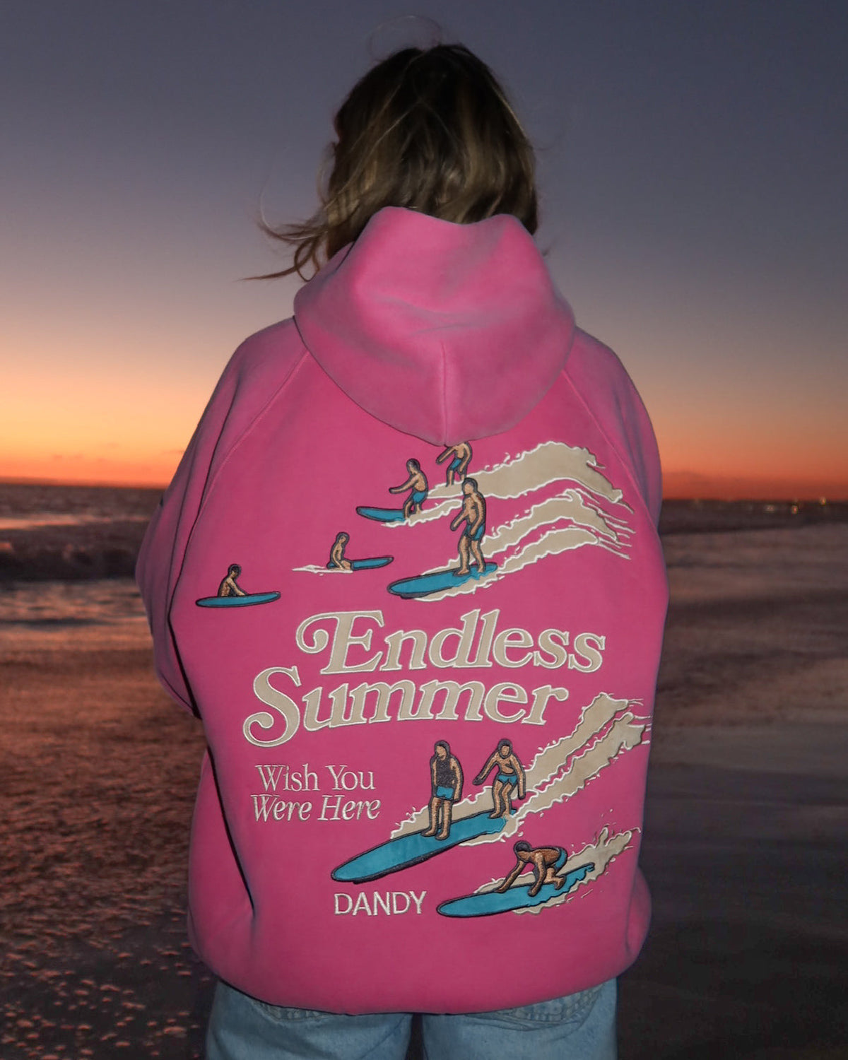 Endless Summer Oversized Lux Hoodie in Vintage Washed Pink