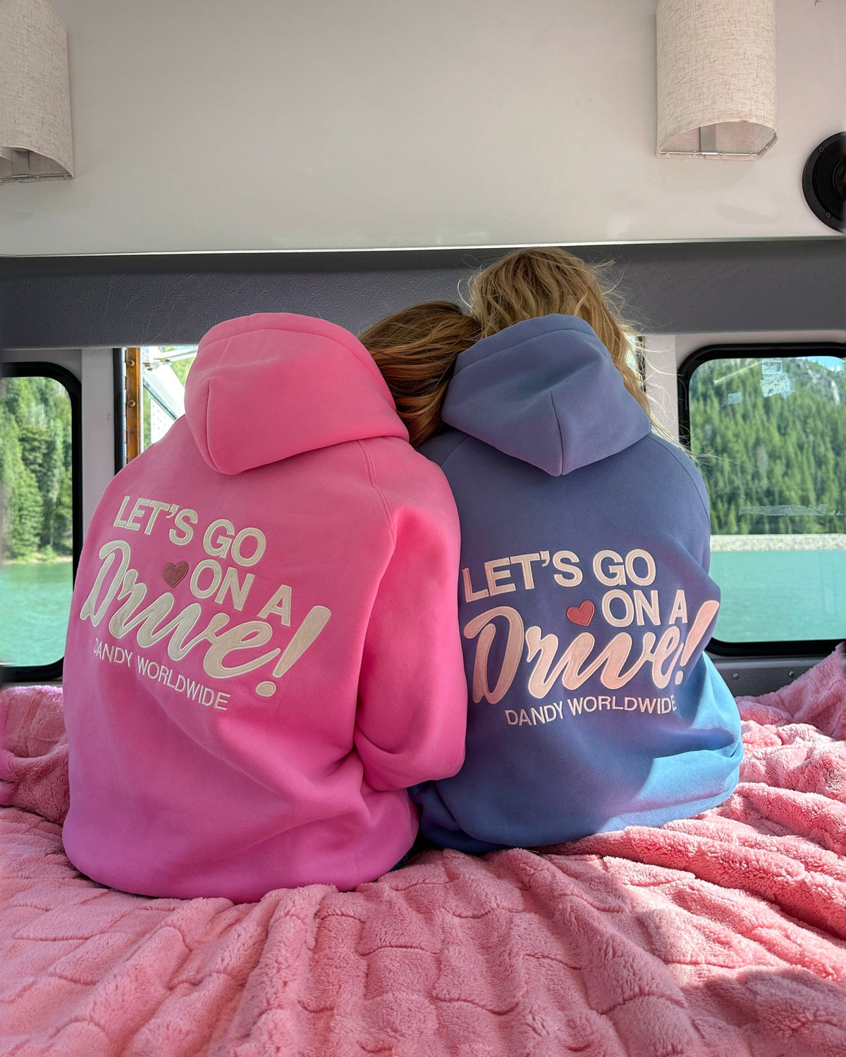 Lets Go on a Drive Oversized Lux Hoodie in Blue