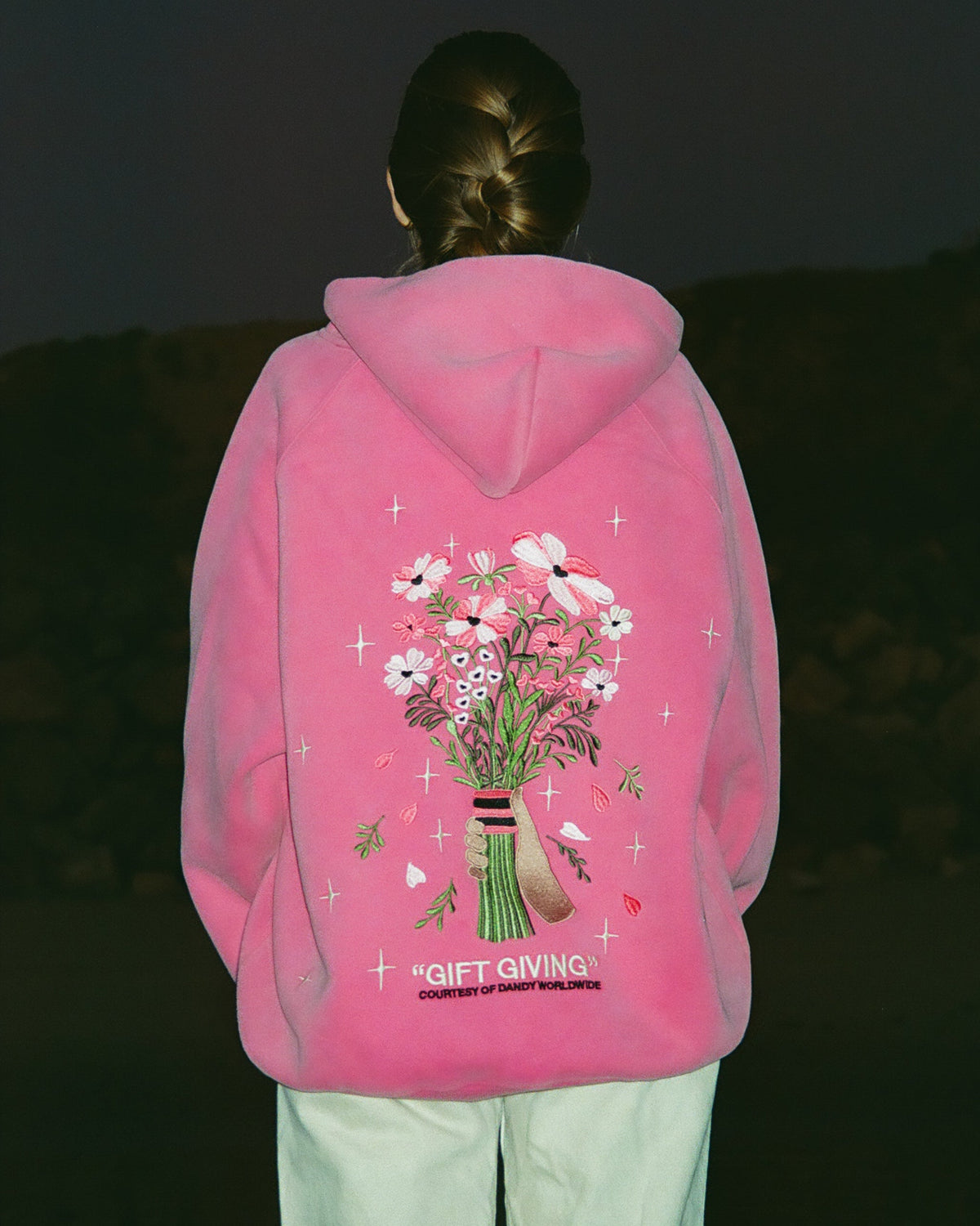 Gift Giving Oversized Lux Hoodie in Vintage Washed Pink
