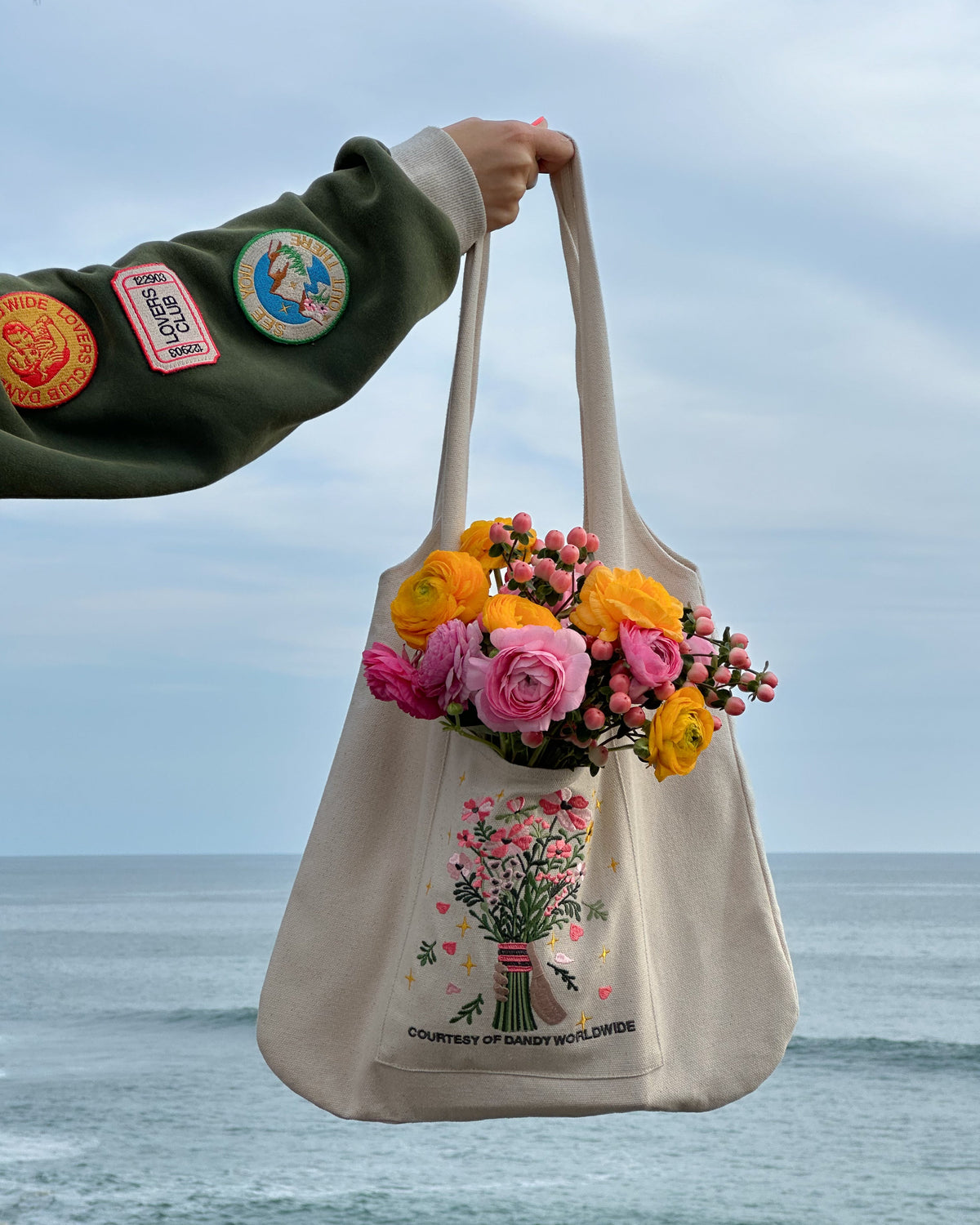 Gift Giving Embroidered Tote Bag