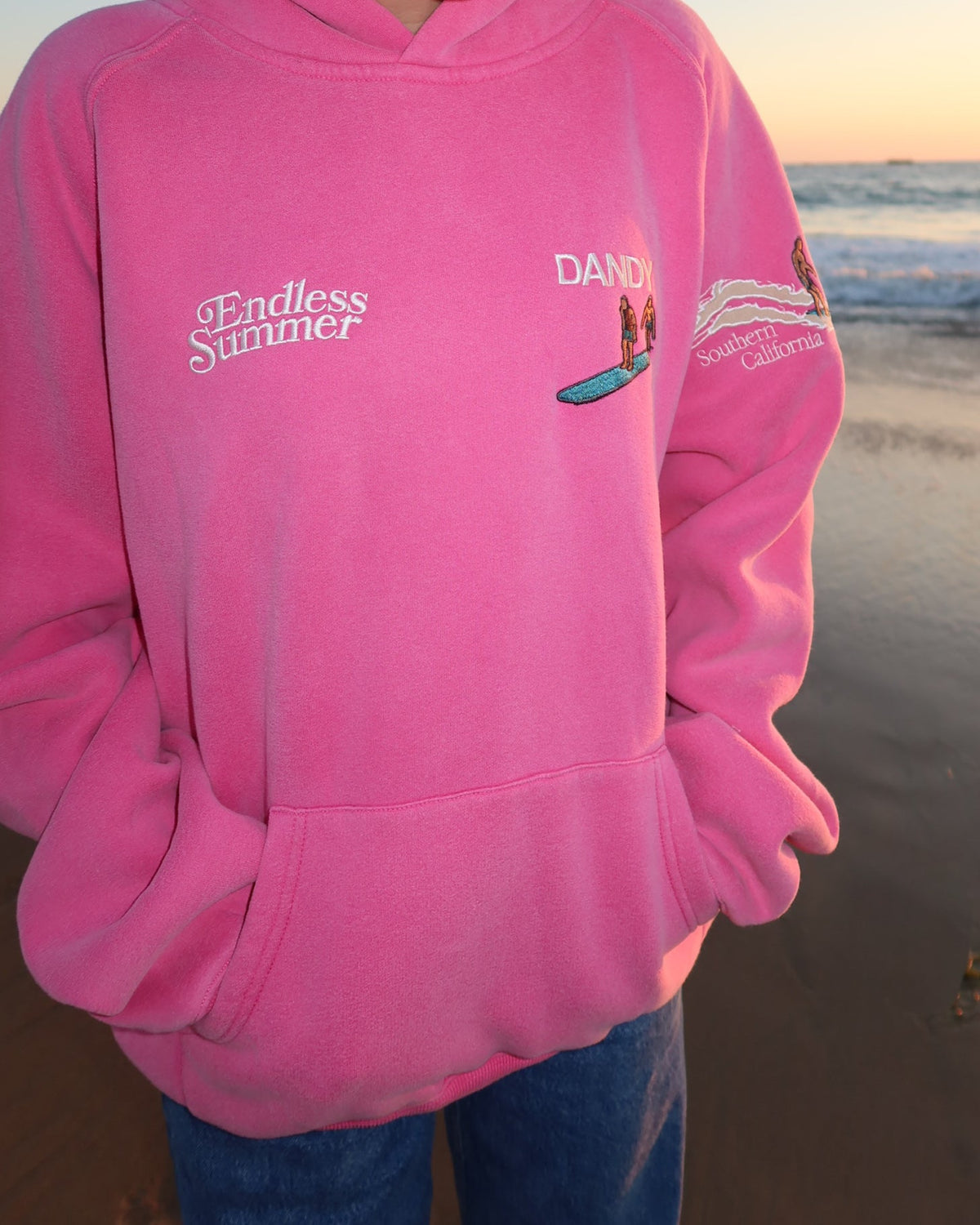 Endless Summer Oversized Lux Hoodie in Vintage Washed Pink