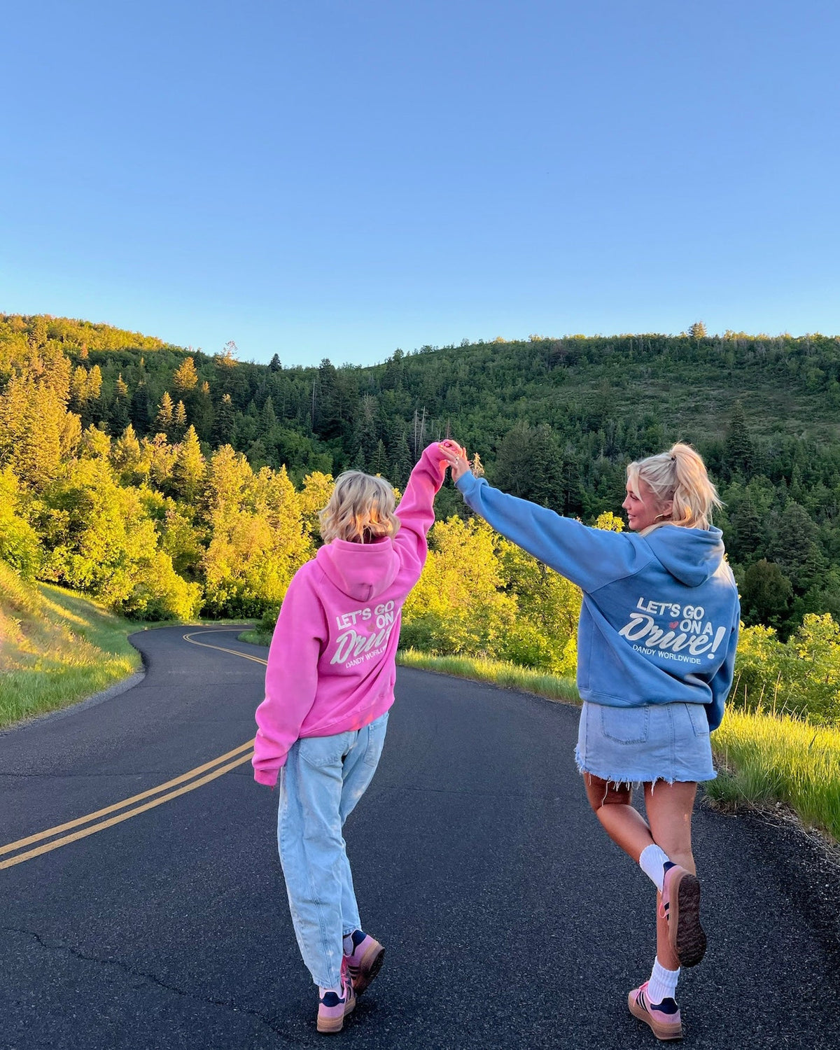 Lets Go on a Drive Oversized Lux Hoodie in Blue