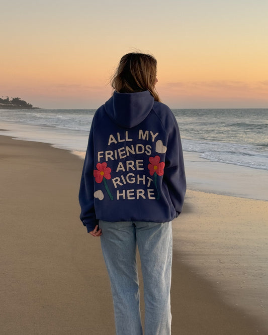 All my Friends Oversized Lux Hoodie in Blue