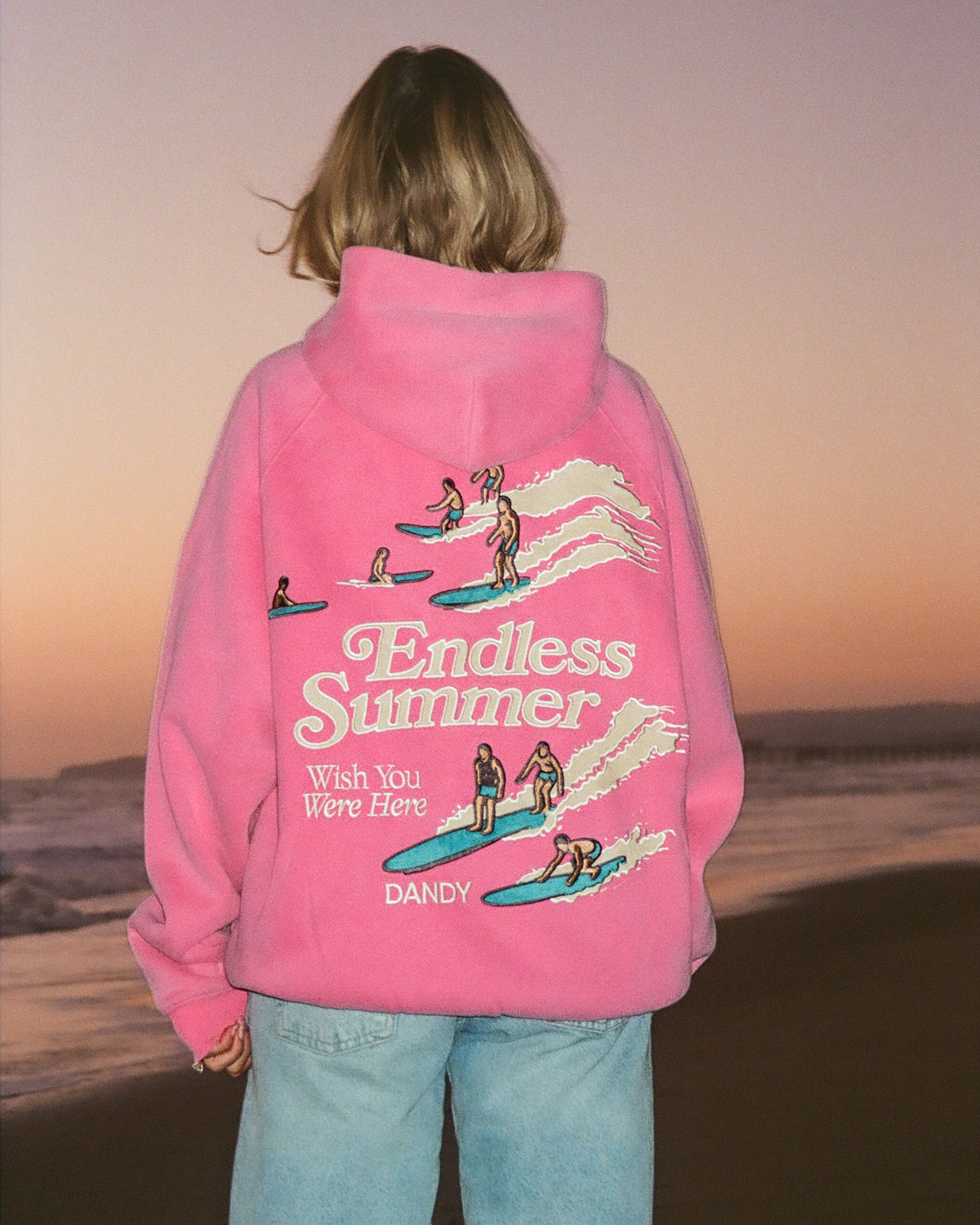 Endless Summer Oversized Lux Hoodie in Vintage Washed Pink
