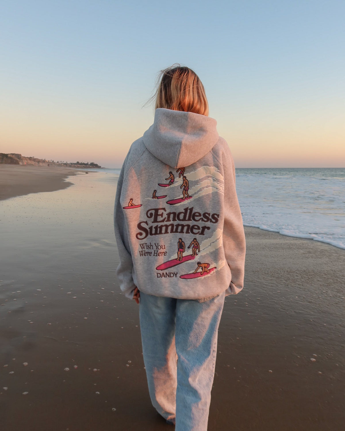Endless Summer Oversized Lux Hoodie in Dark Heather