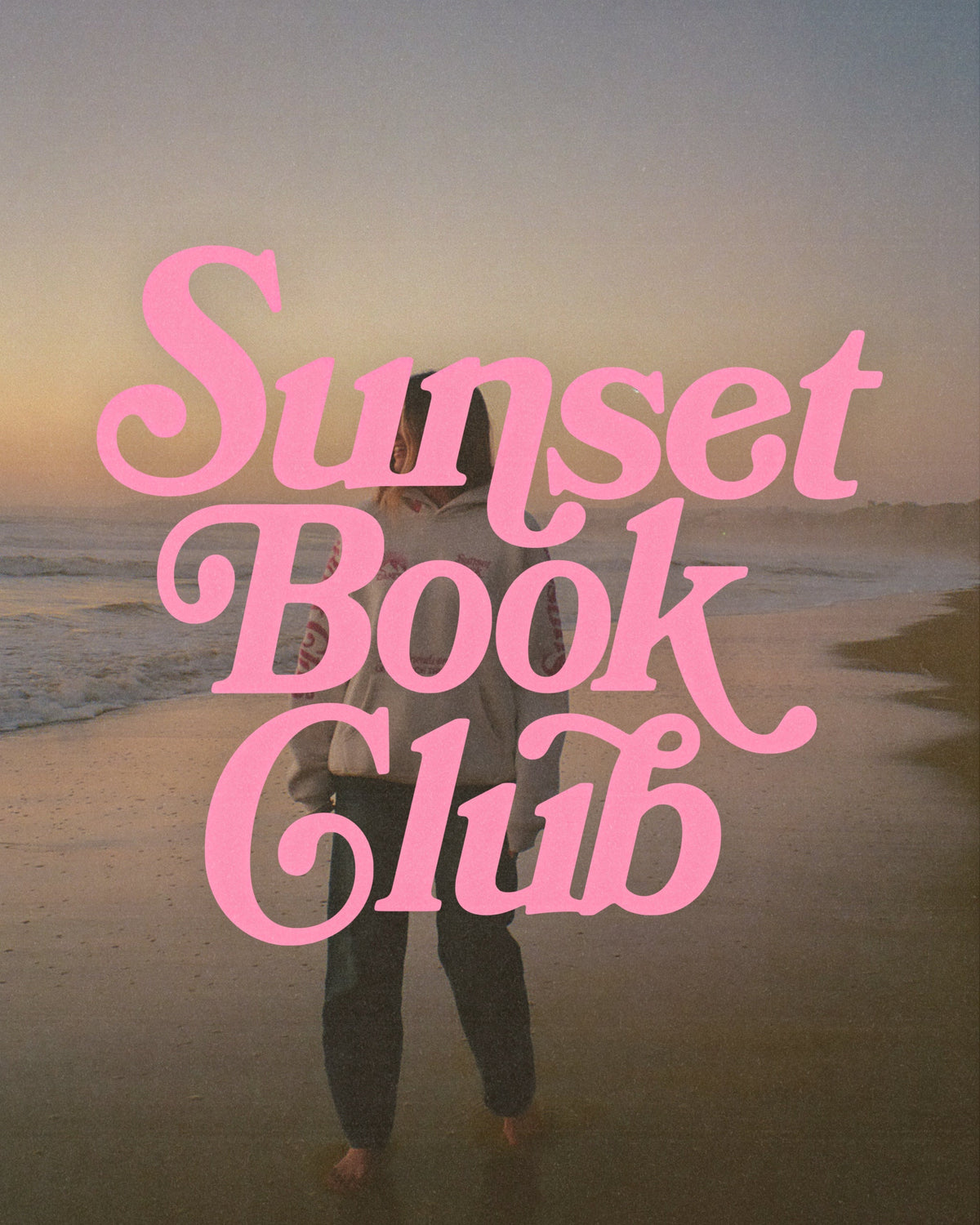 Book Club Oversized Lux Hoodie in Heather Gray and Pink
