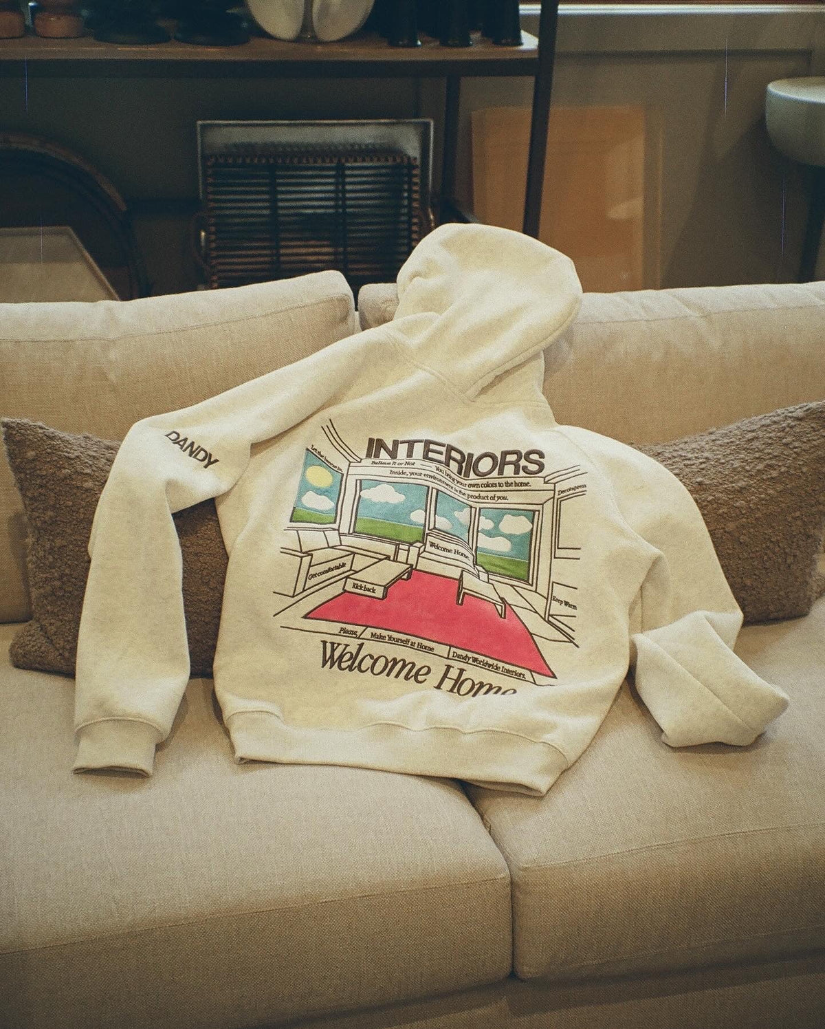 Interiors Oversized Lux Hoodie in Heather Gray