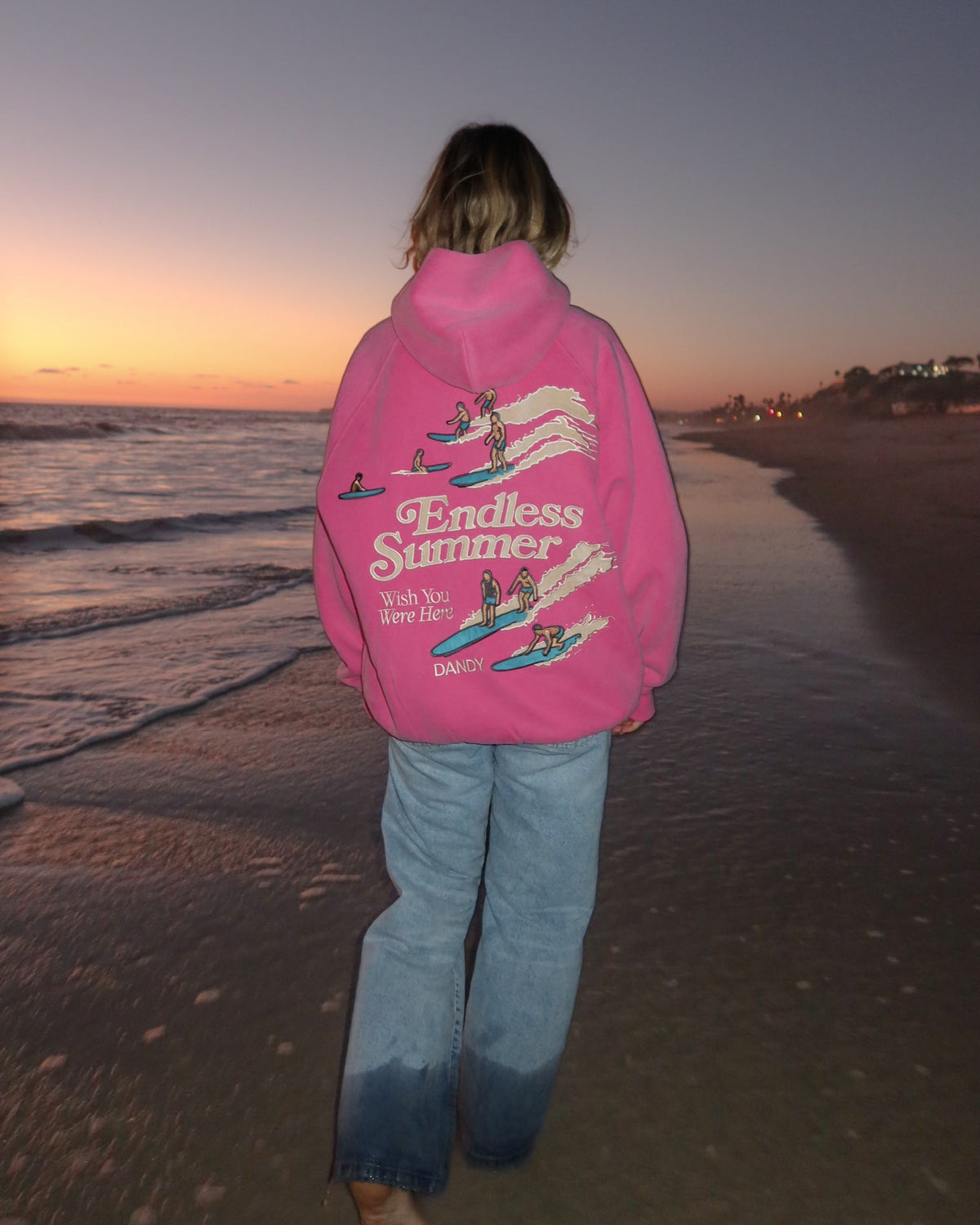 Endless Summer Oversized Lux Hoodie in Vintage Washed Pink