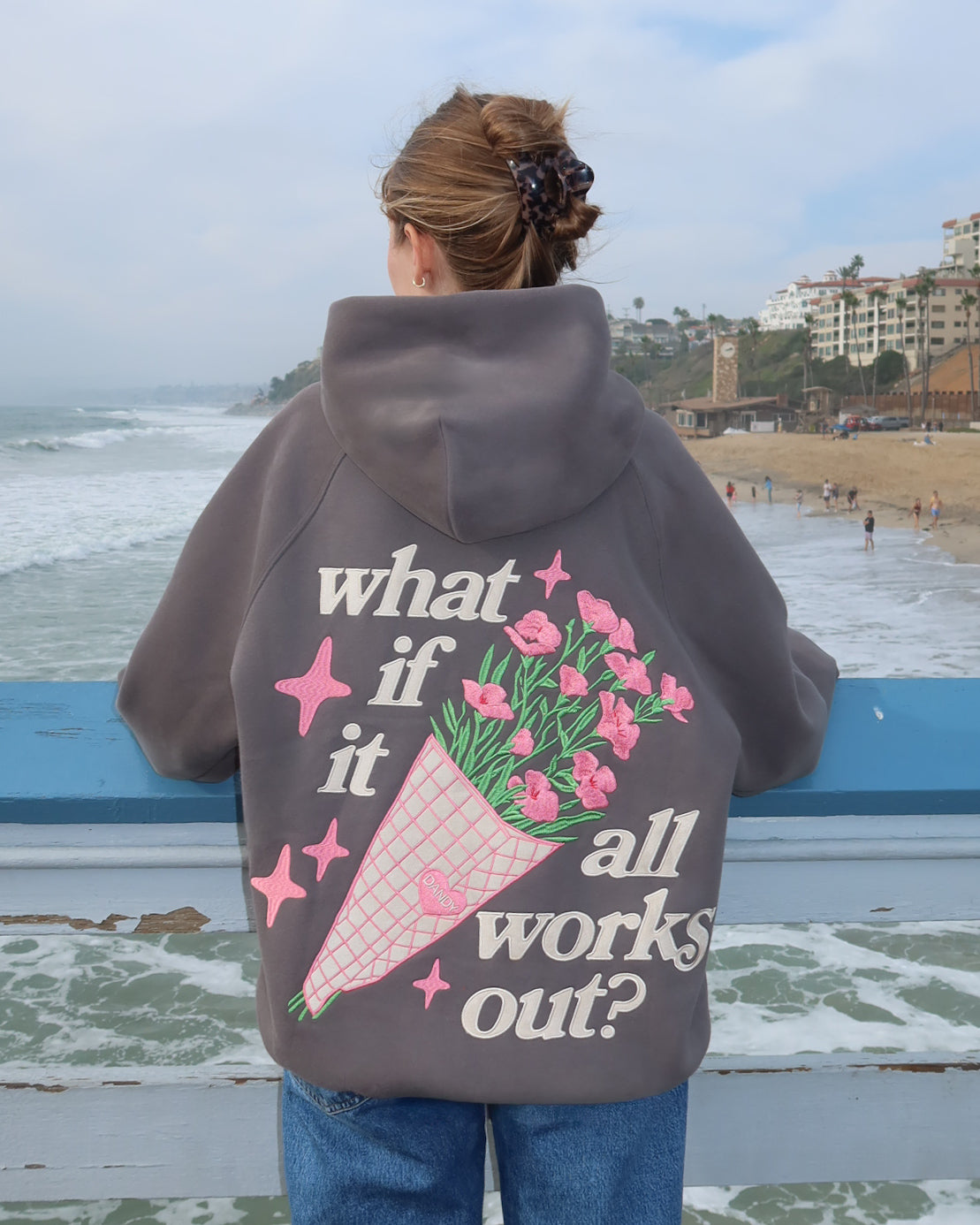 What If Oversized Lux Hoodie in Dark Gray