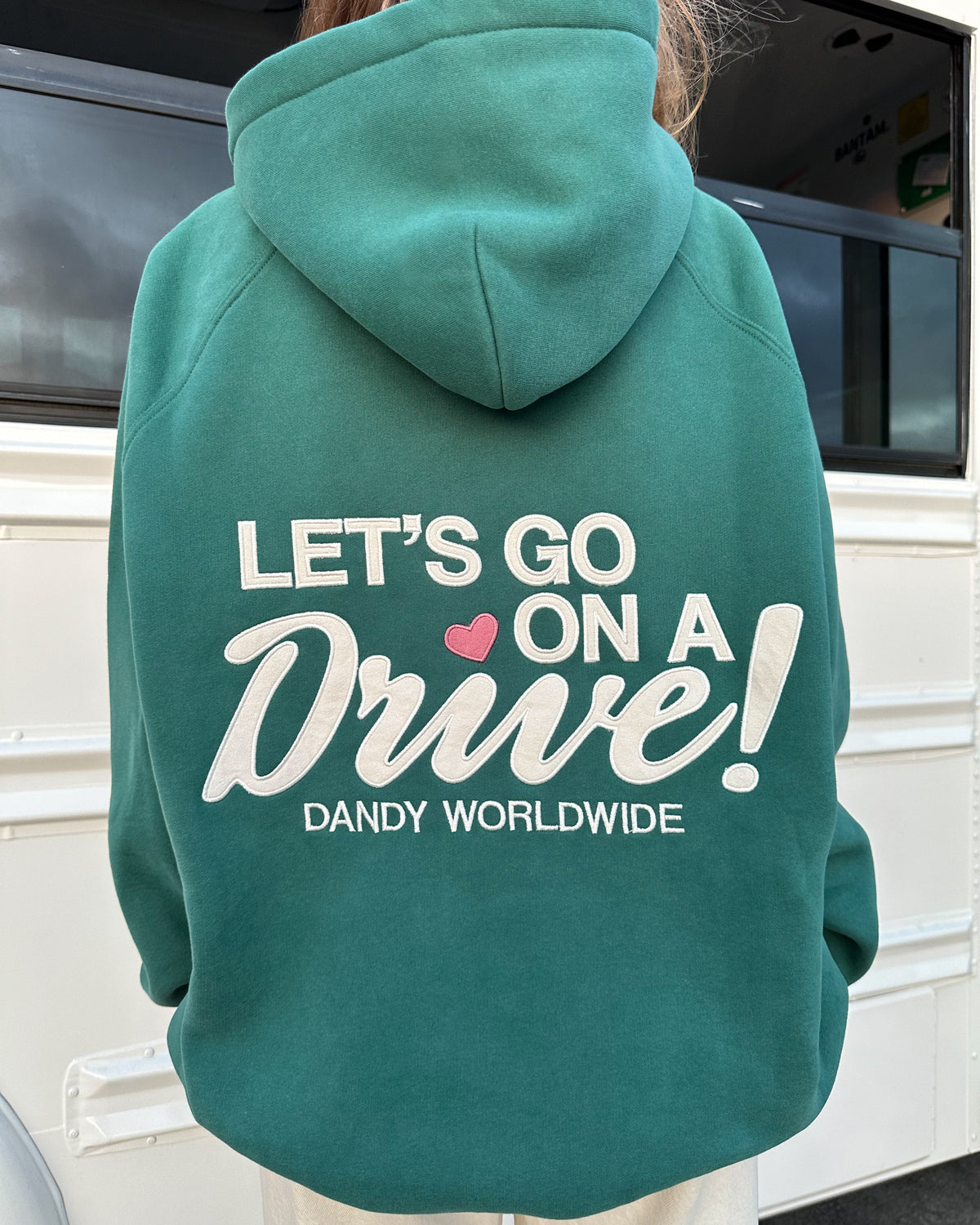 Lets Go on a Drive Oversized Lux Hoodie in Green