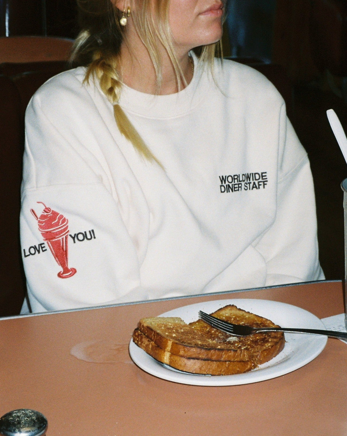 Diner Crew Neck in Cream