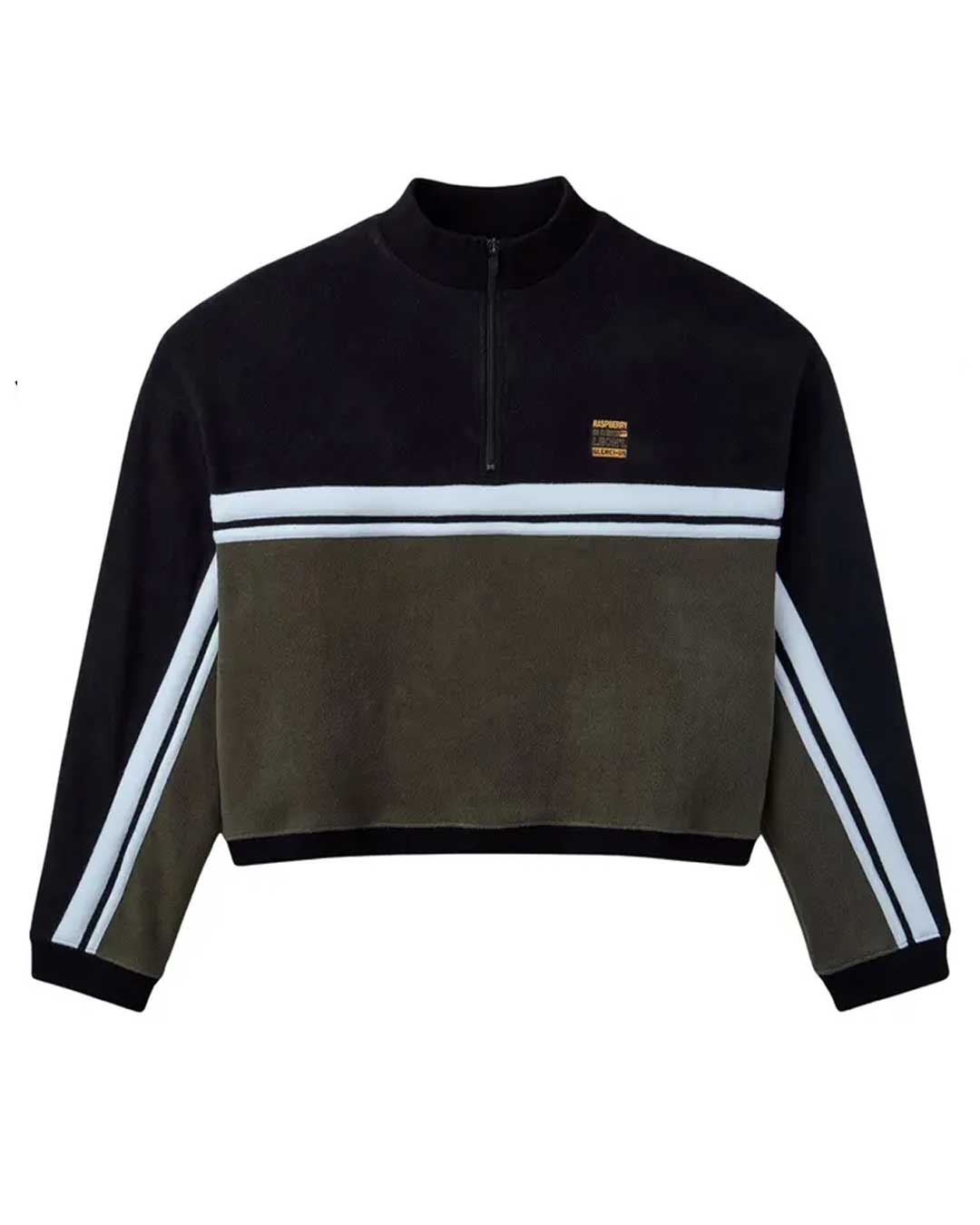 GV Gallery Womens Cropped Quarter Zip Black