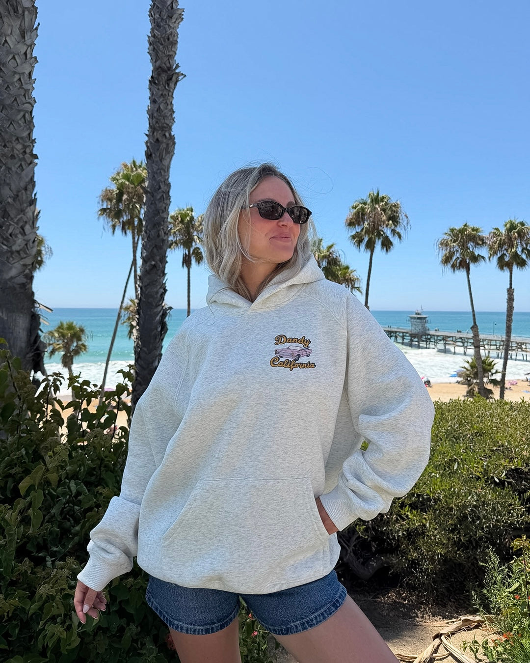 California Oversized Lux Hoodie in Heather Grey