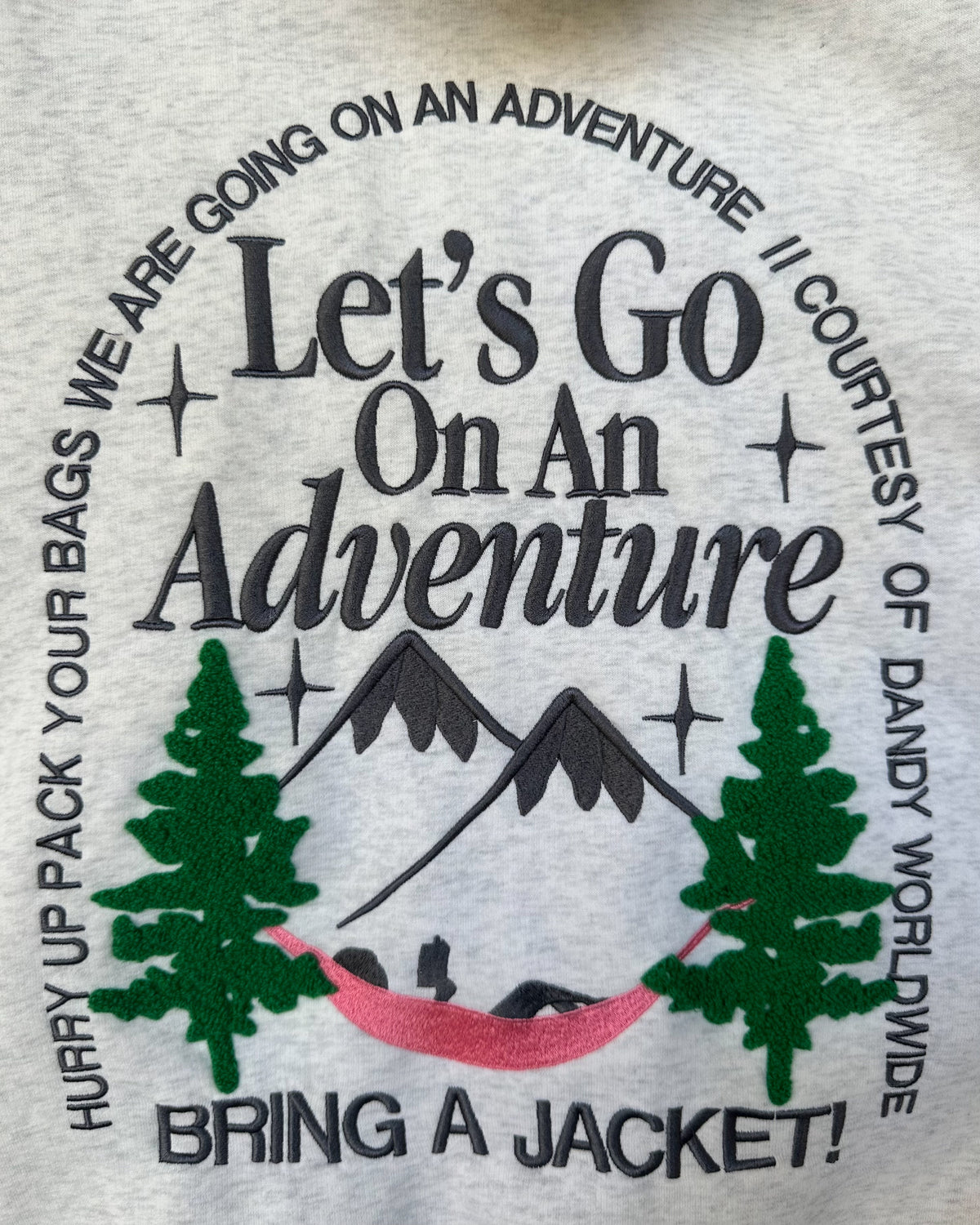 Lets Go On An Adventure Oversized Lux Hoodie in Heather Gray