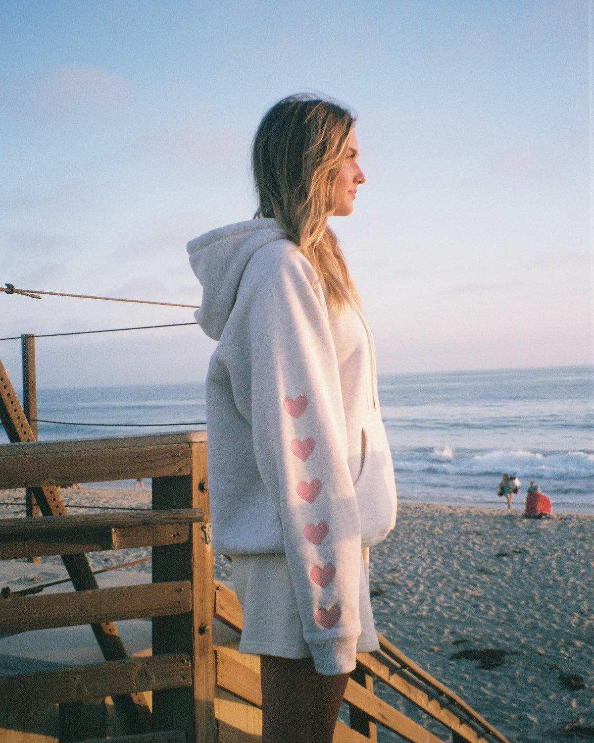 Heart on My Sleeve Oversized Lux Hoodie in Heather Gray