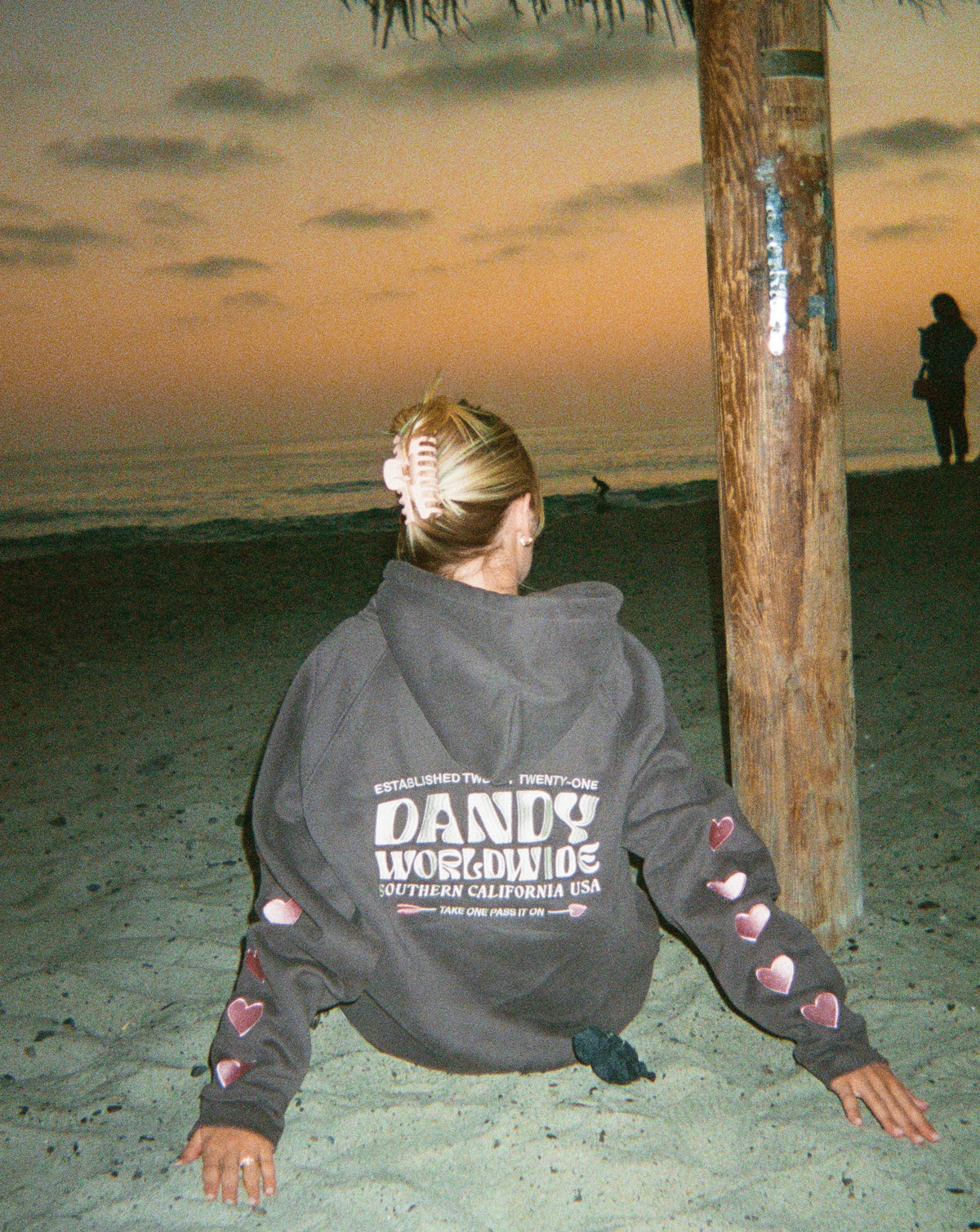 Heart on My Sleeve Oversized Lux Hoodie in Charcoal Gray