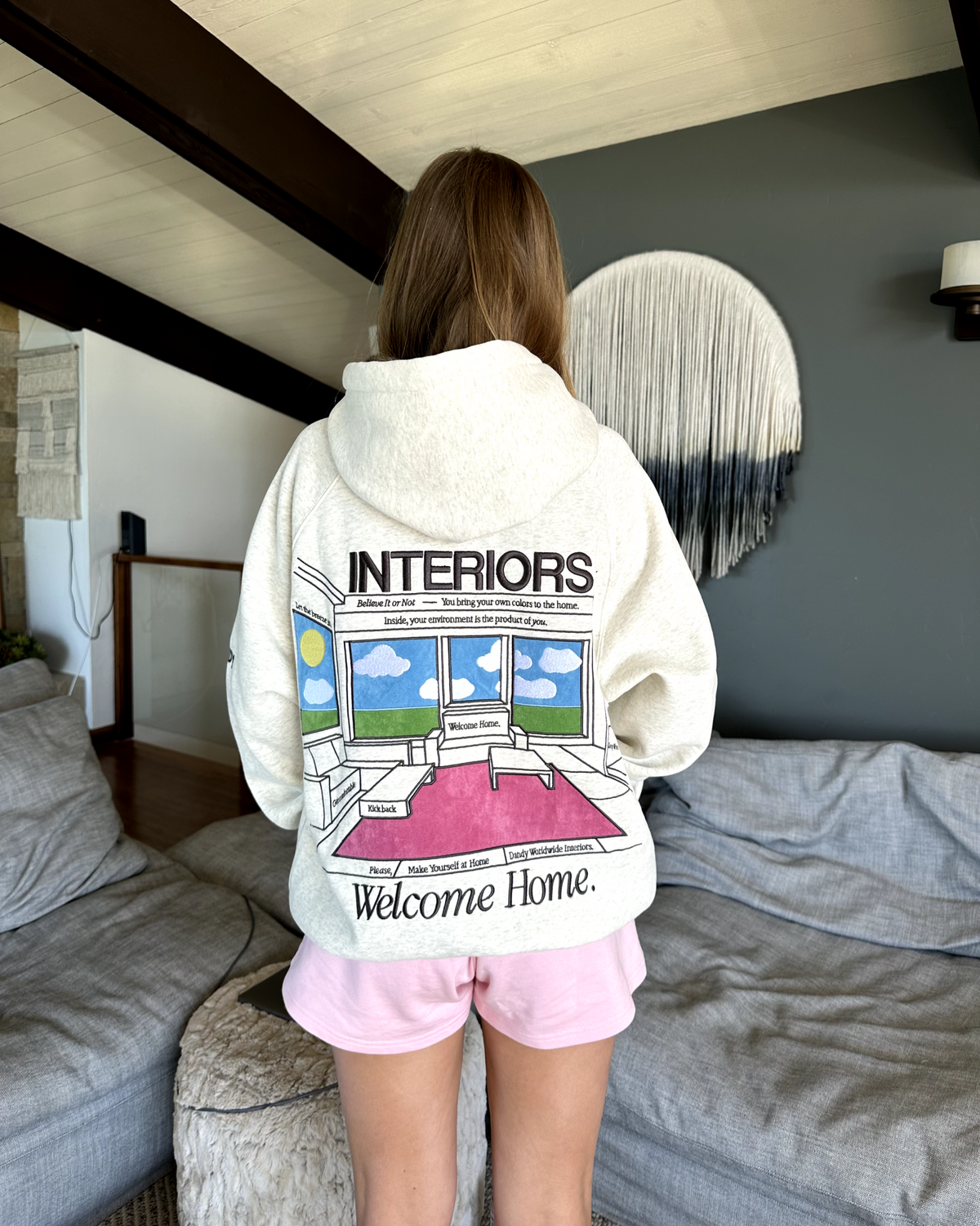Interiors Oversized Lux Hoodie in Heather Gray