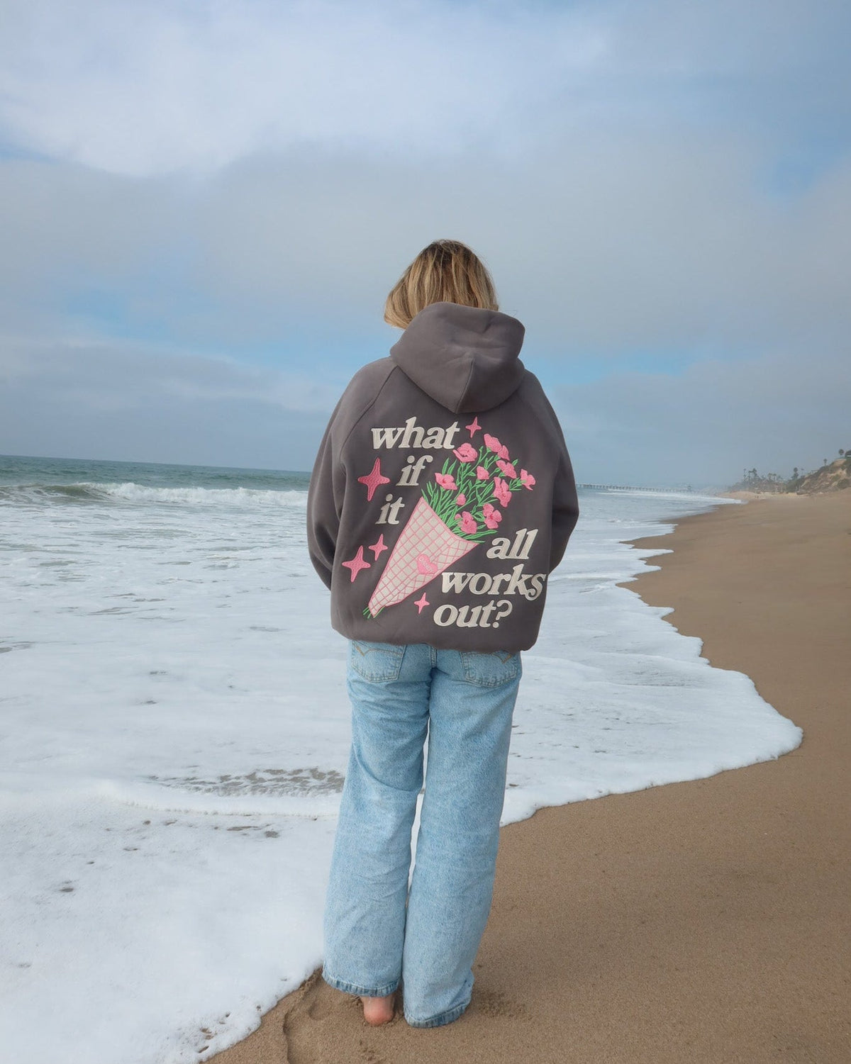 What If Oversized Lux Hoodie in Dark Gray