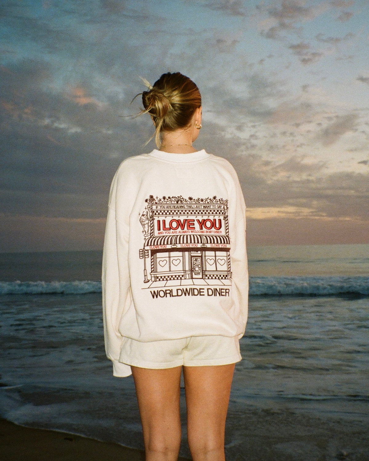 Diner Crew Neck in Cream