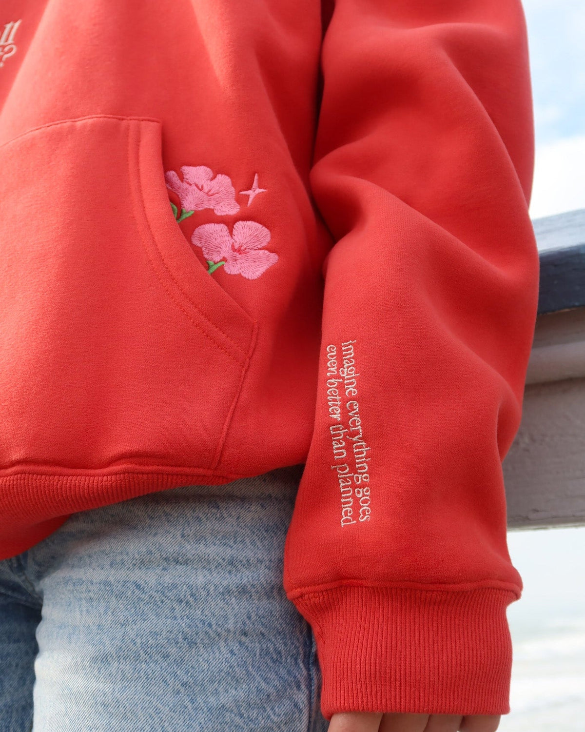 What If Oversized Lux Hoodie in Red