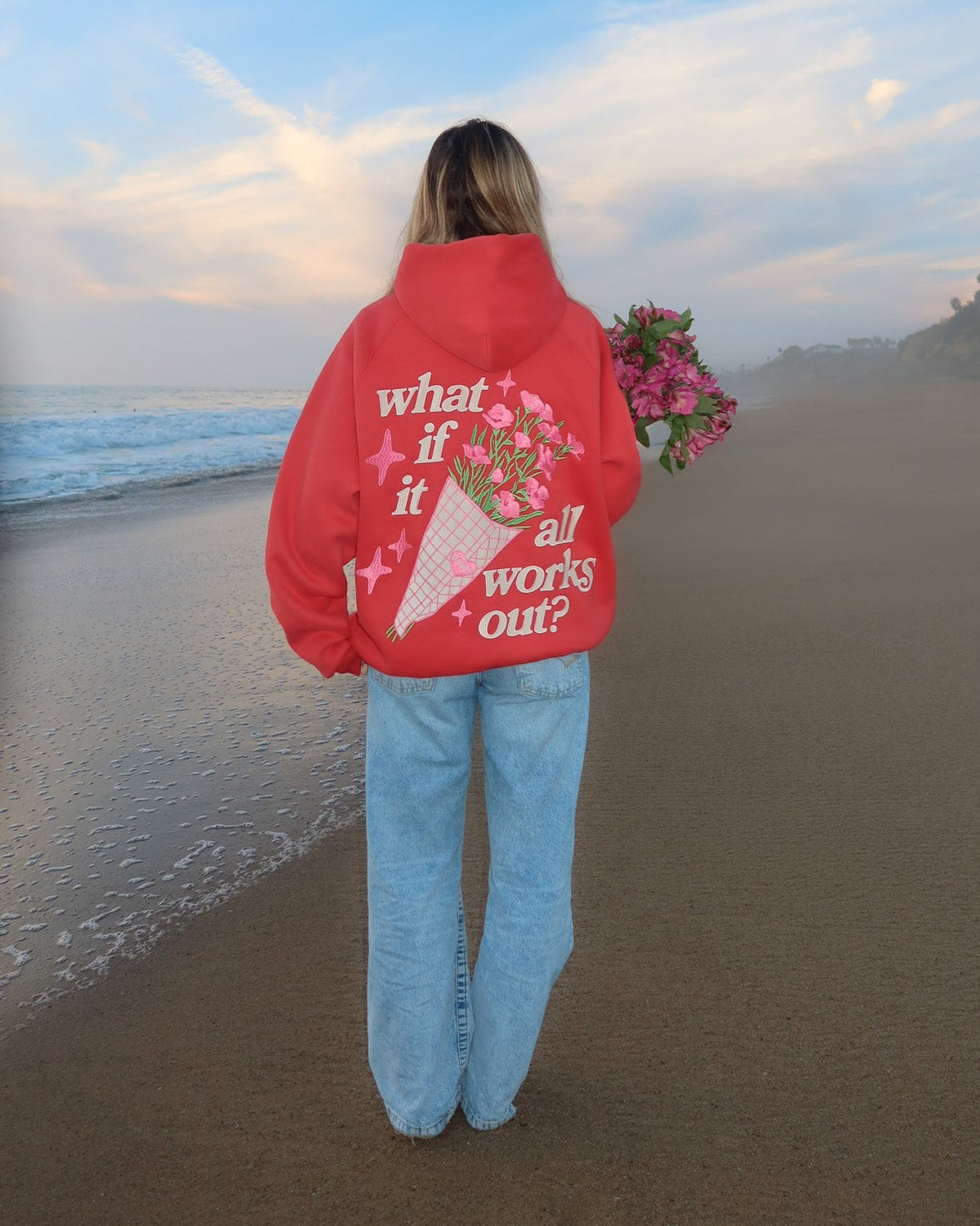 What If Oversized Lux Hoodie in Red