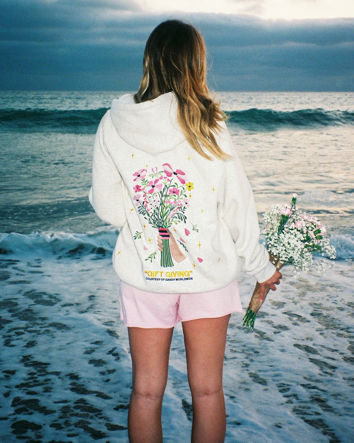 Gift Giving Oversized Lux Hoodie in Heather Gray