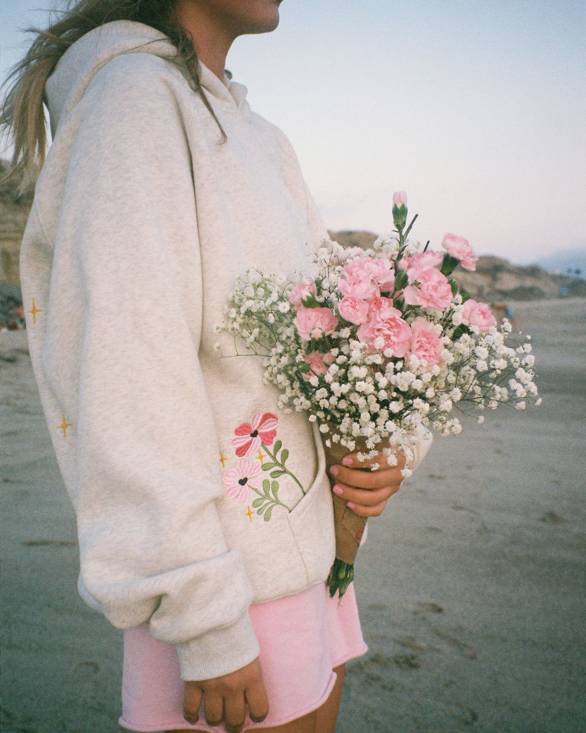 Gift Giving Oversized Lux Hoodie in Heather Gray
